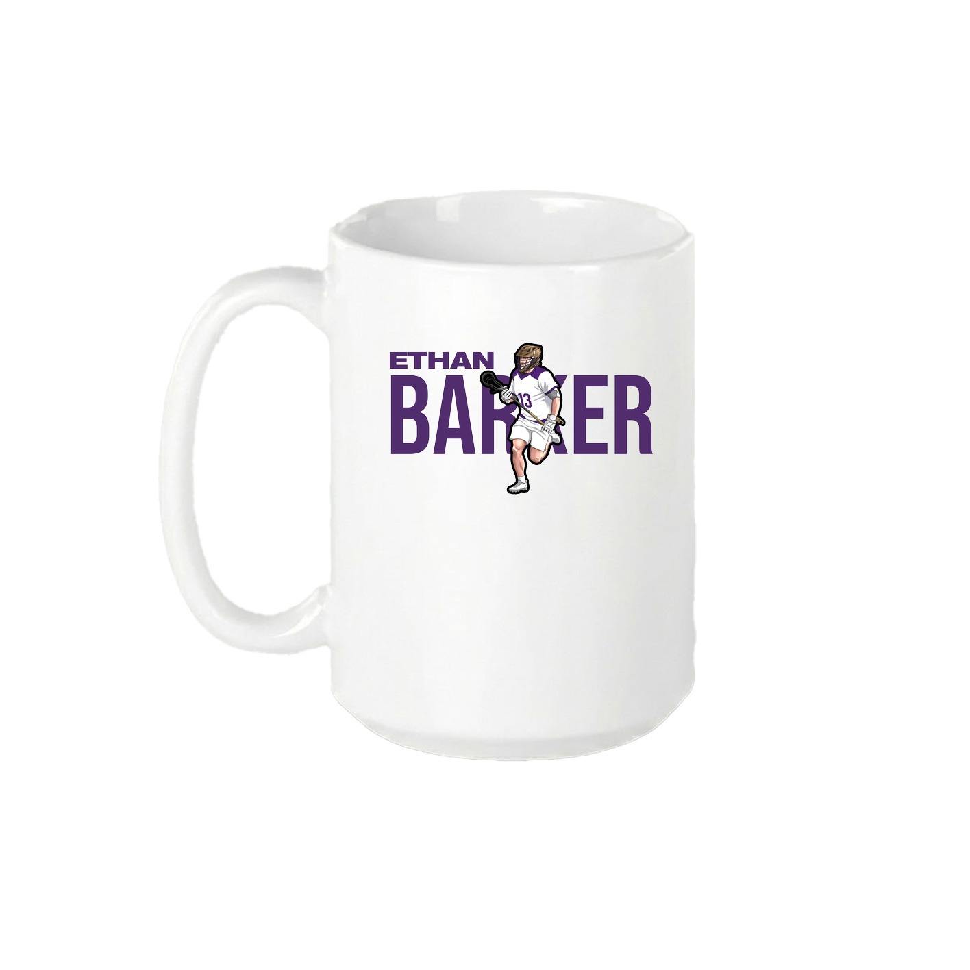 15oz Coffee Mug — Player Name in White