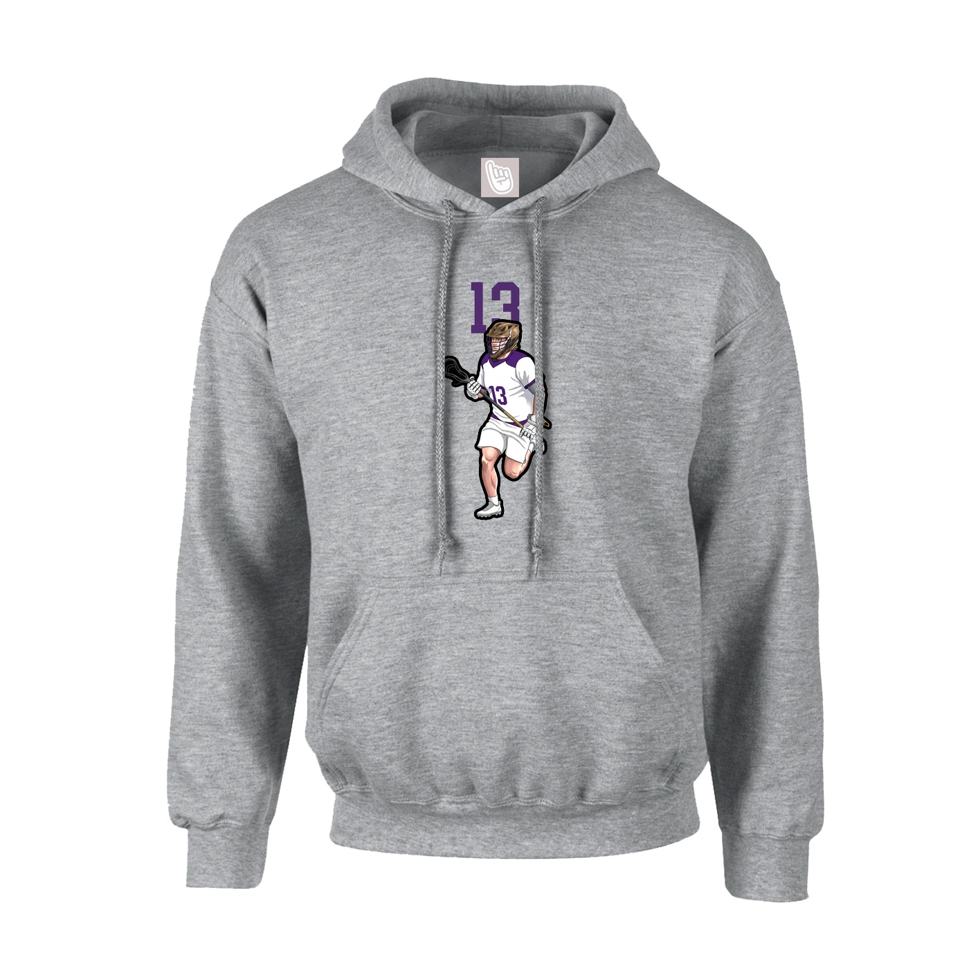 Youth Hoodie — Number Top in Grey