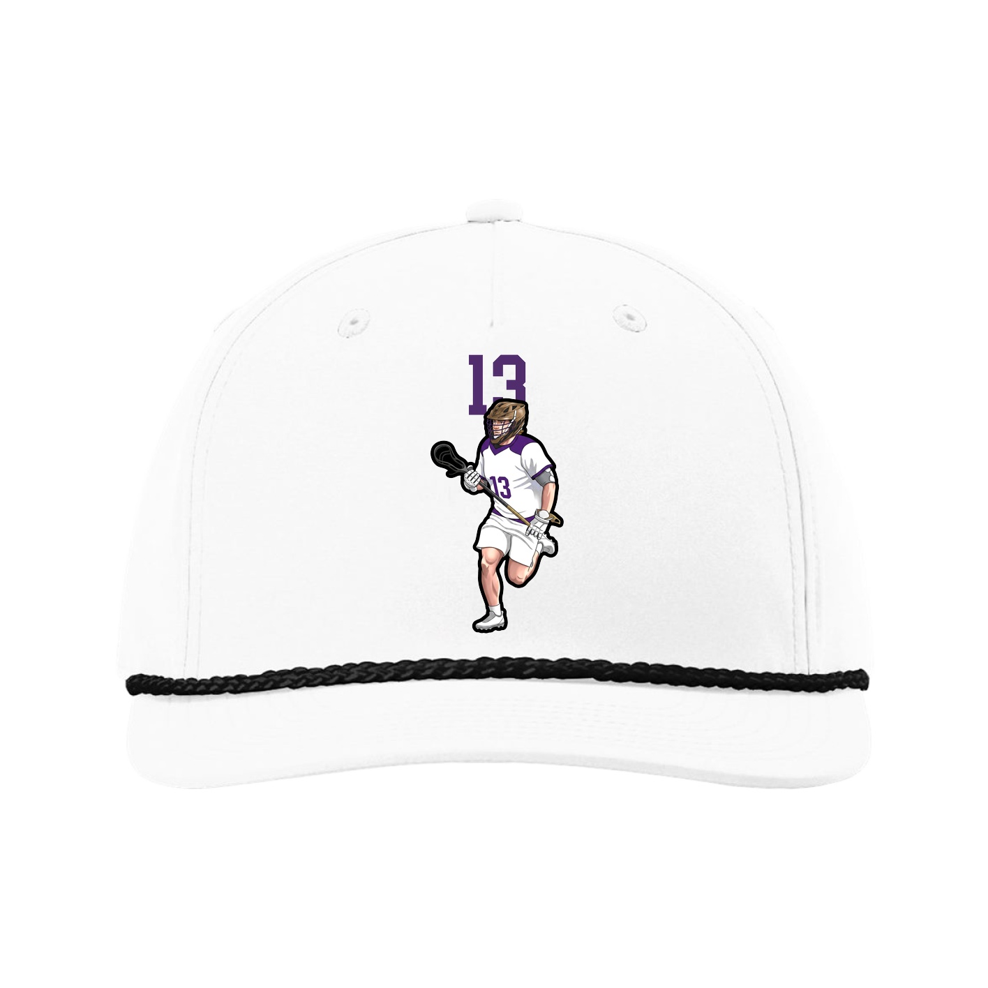 Five-Panel Classic Rope Cap — Number Top in White