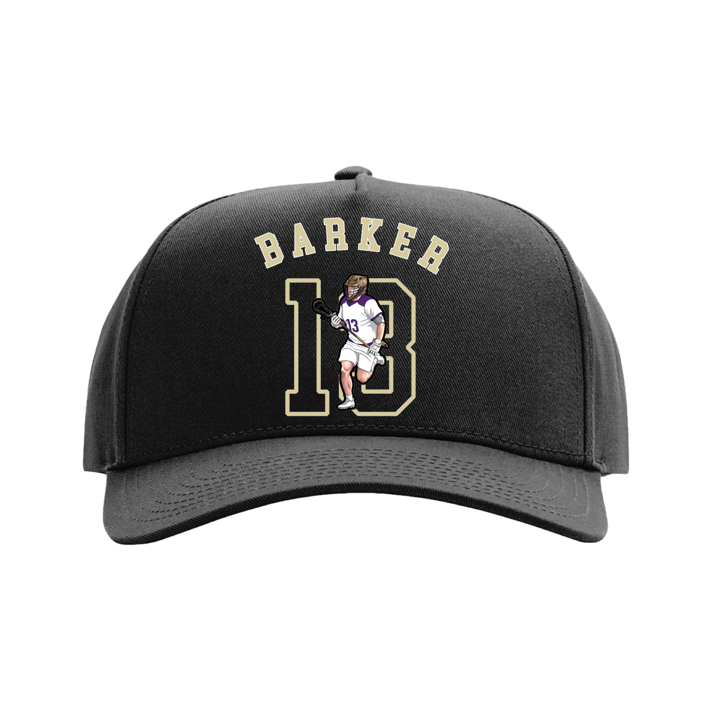 Full Fabric Five-Panel Champ Cap — Shirsey Arch in Black
