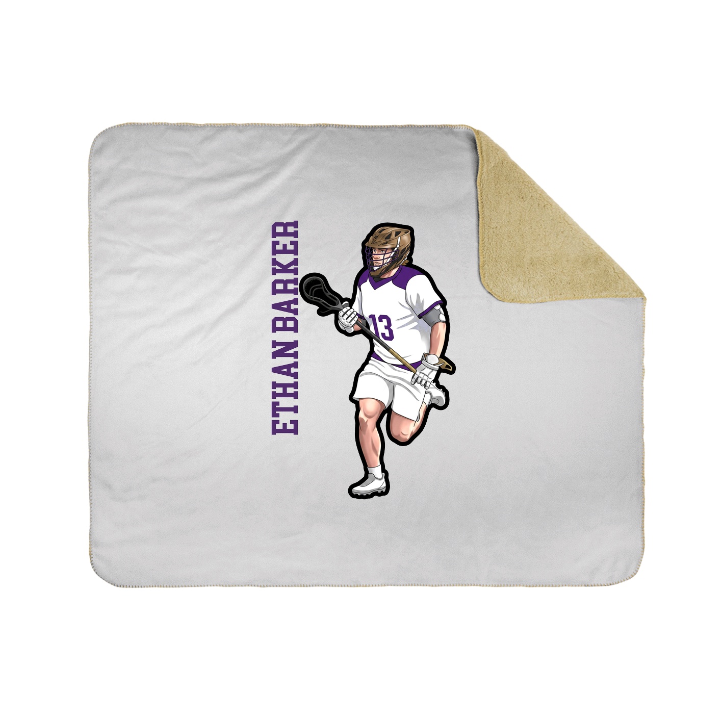 Throw Blanket — Name Vertical in White