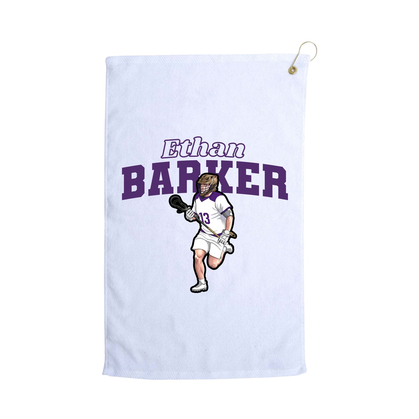 Golf Towel — Name Arch in White