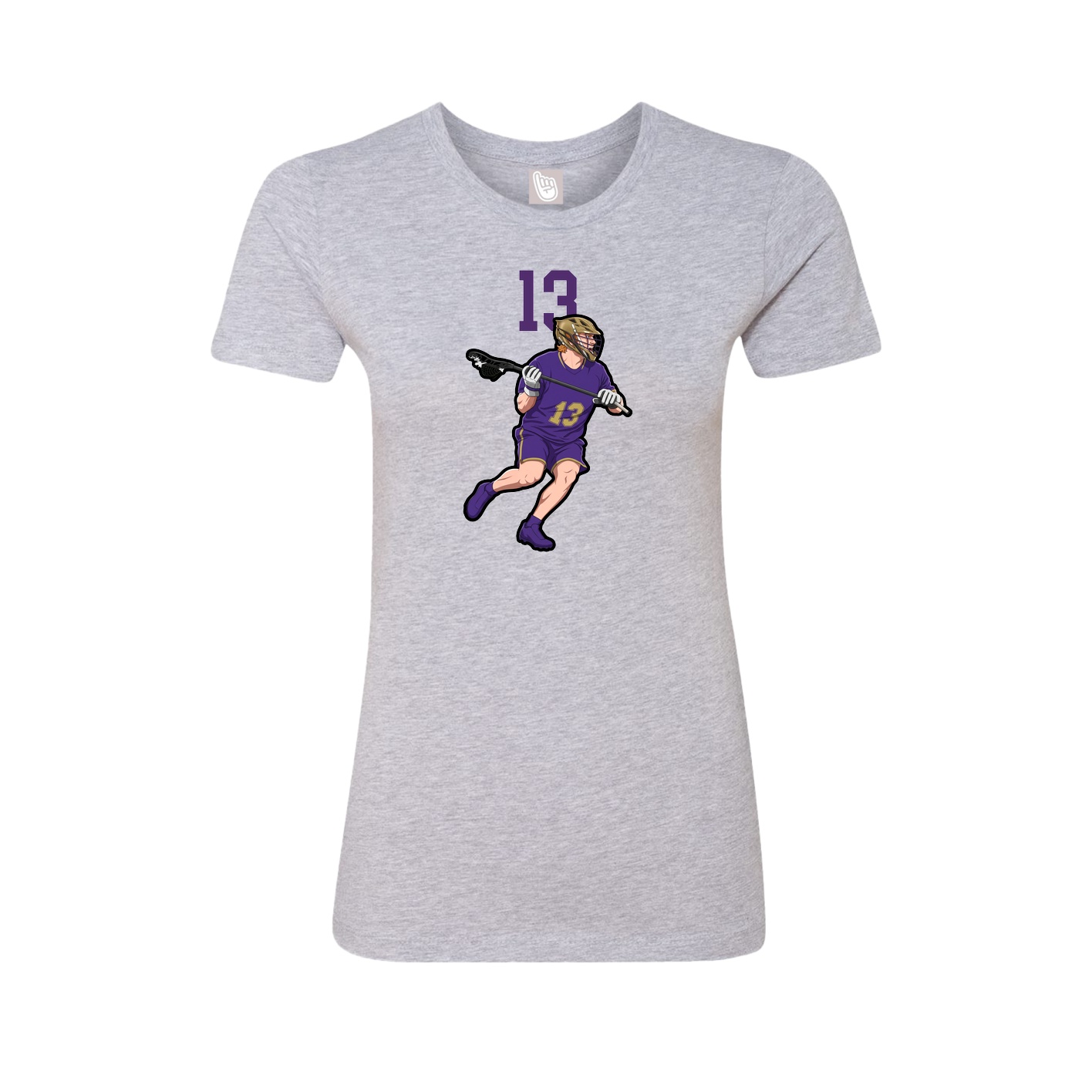 Fitted Women's Tee — Number Top in Grey