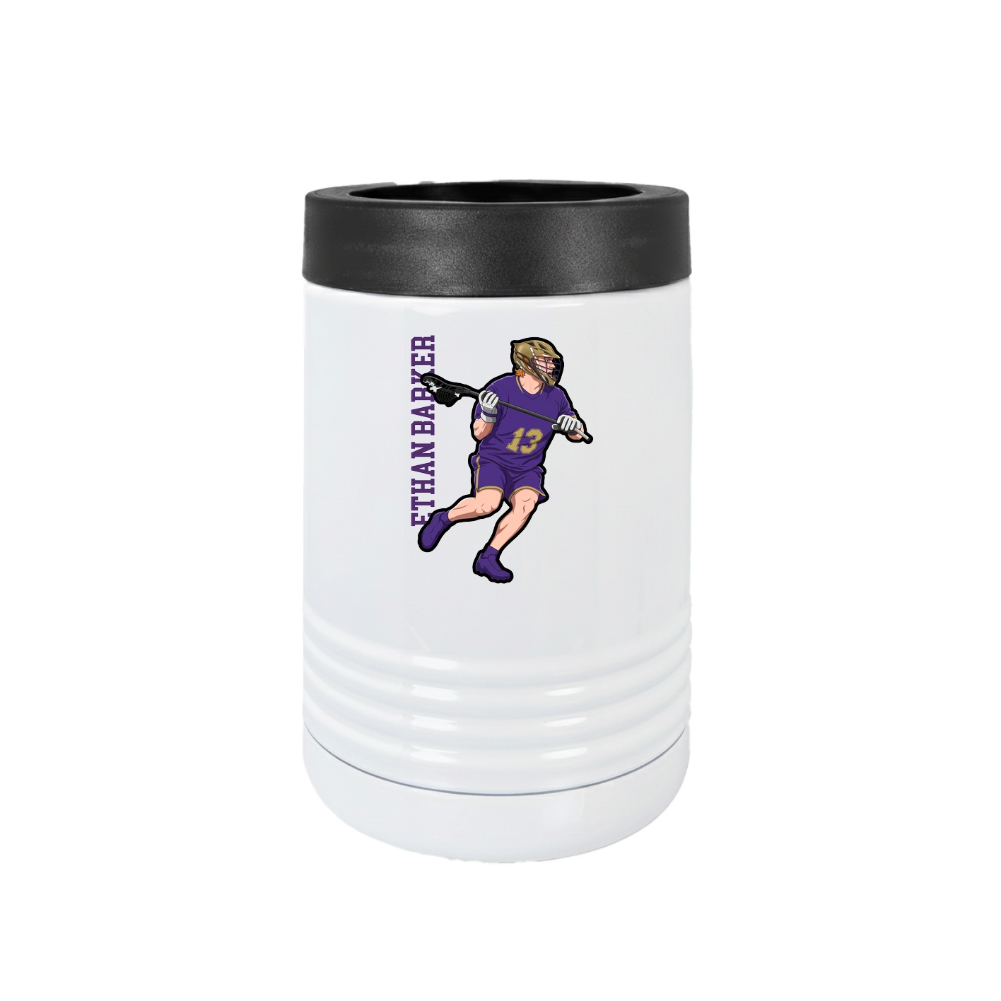 Beverage Holder — Name Vertical in White