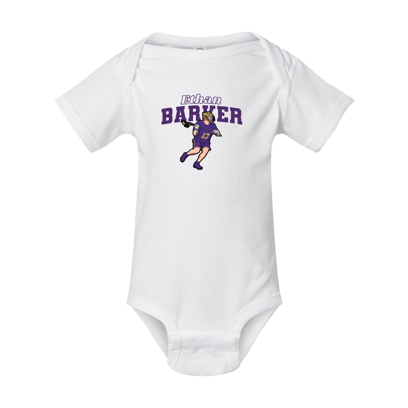Baby Onesie — Name Arch in White