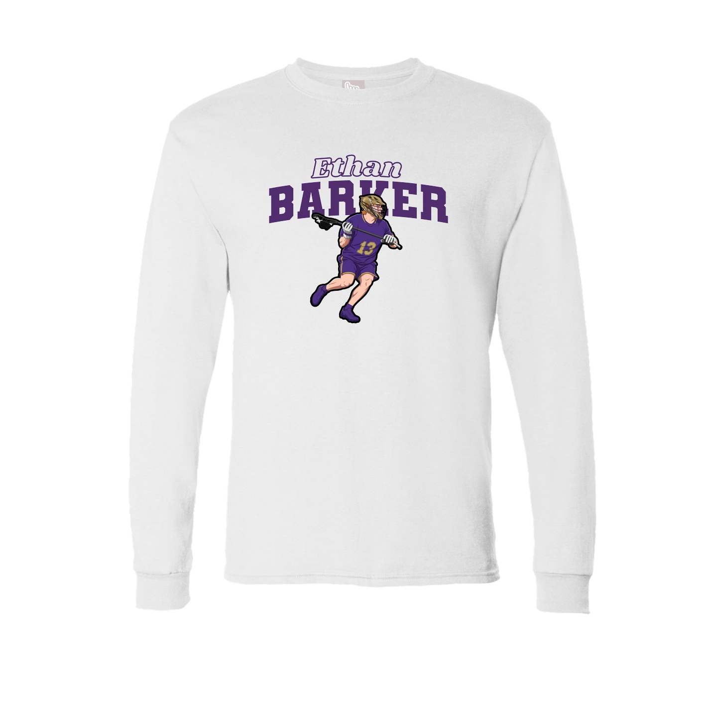Long Sleeve Tee — Name Arch in White