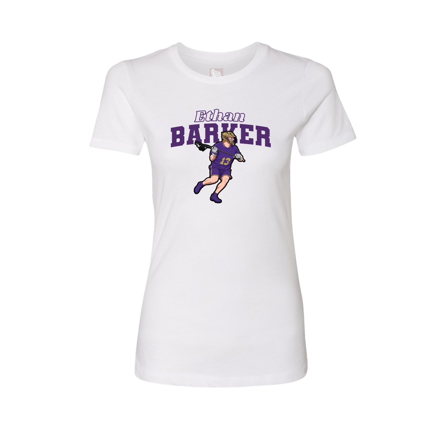 Fitted Women's Tee — Name Arch in White