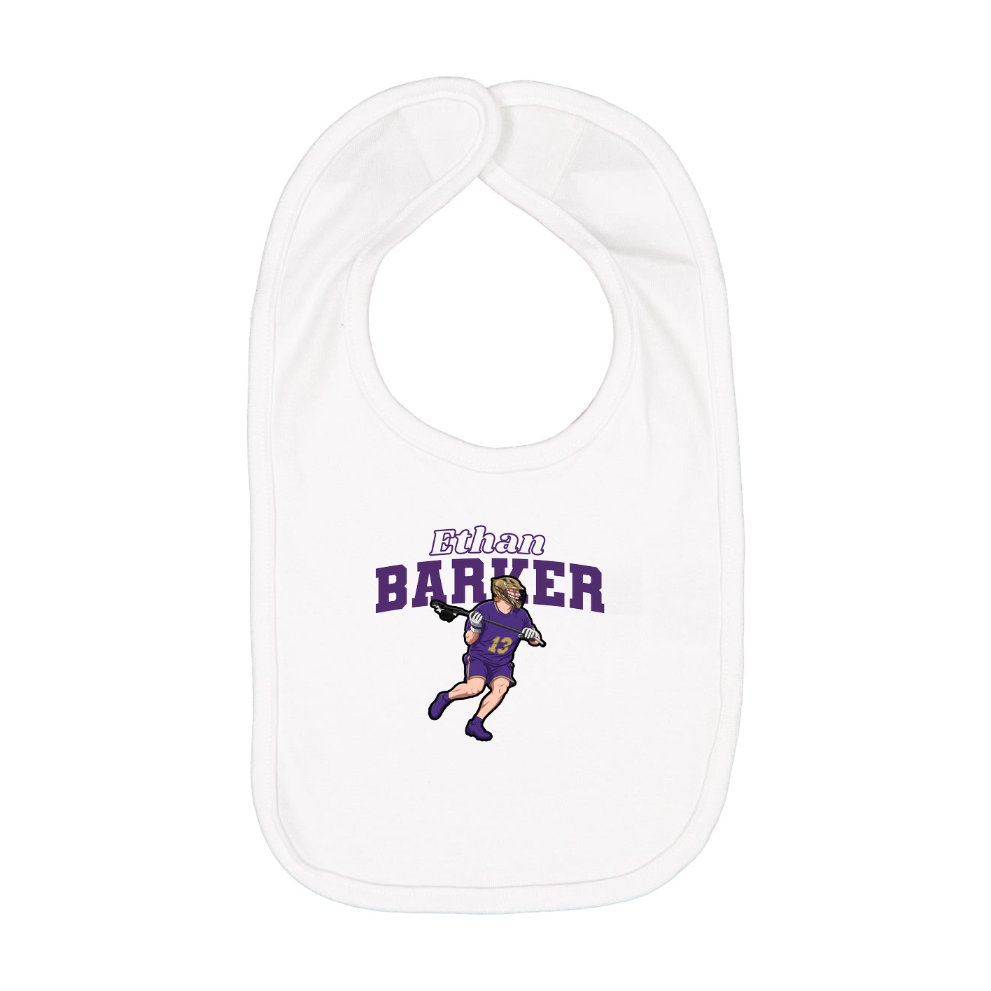 Infant Bib — Name Arch in White