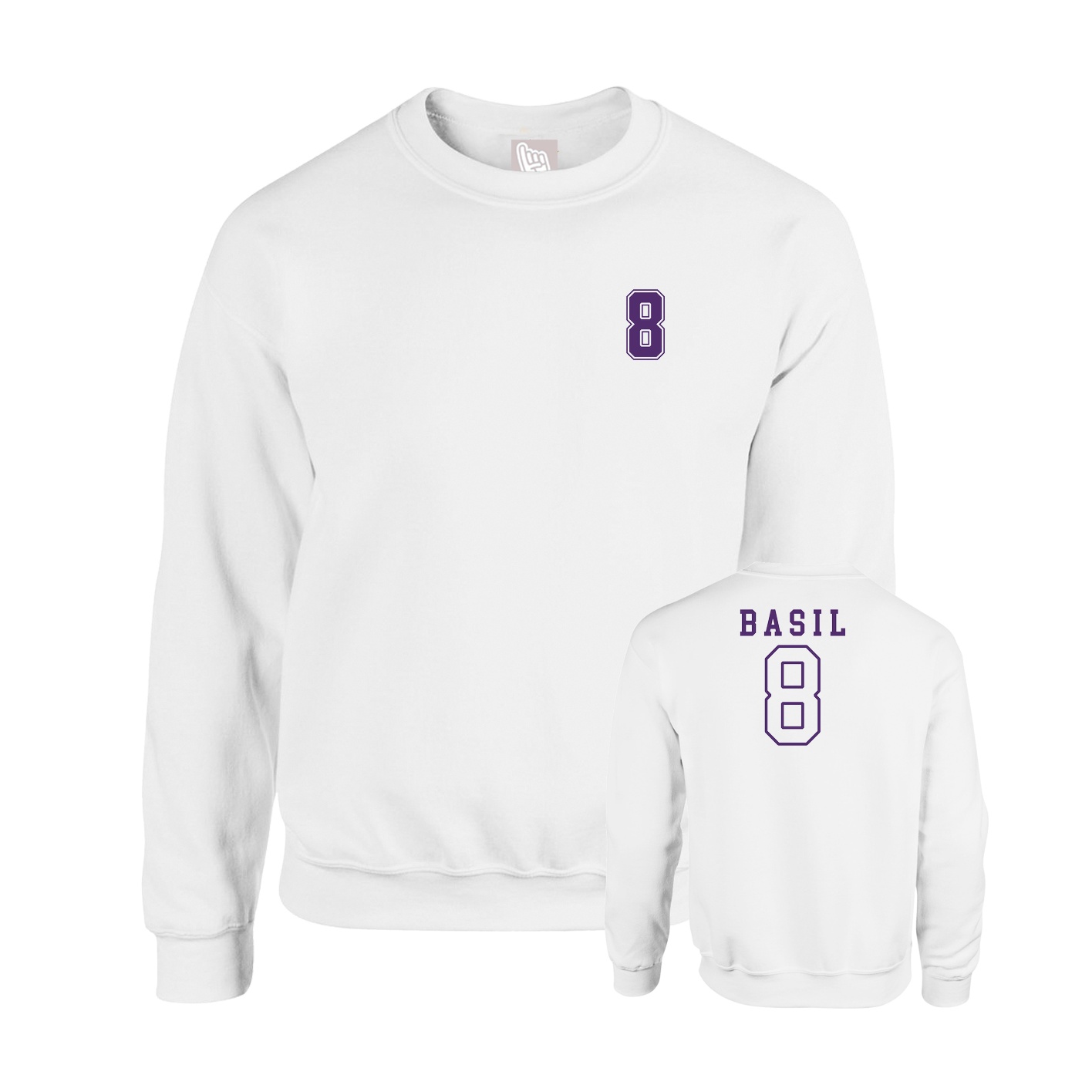 Fleece Crew — Chest Back in White