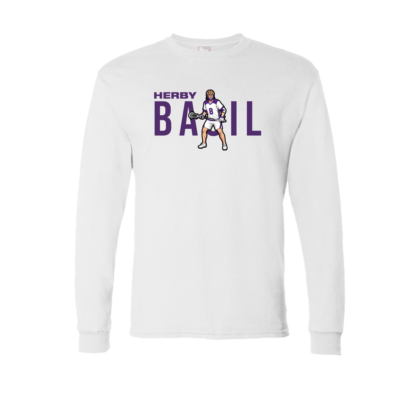 Long Sleeve Tee — Player Name in White