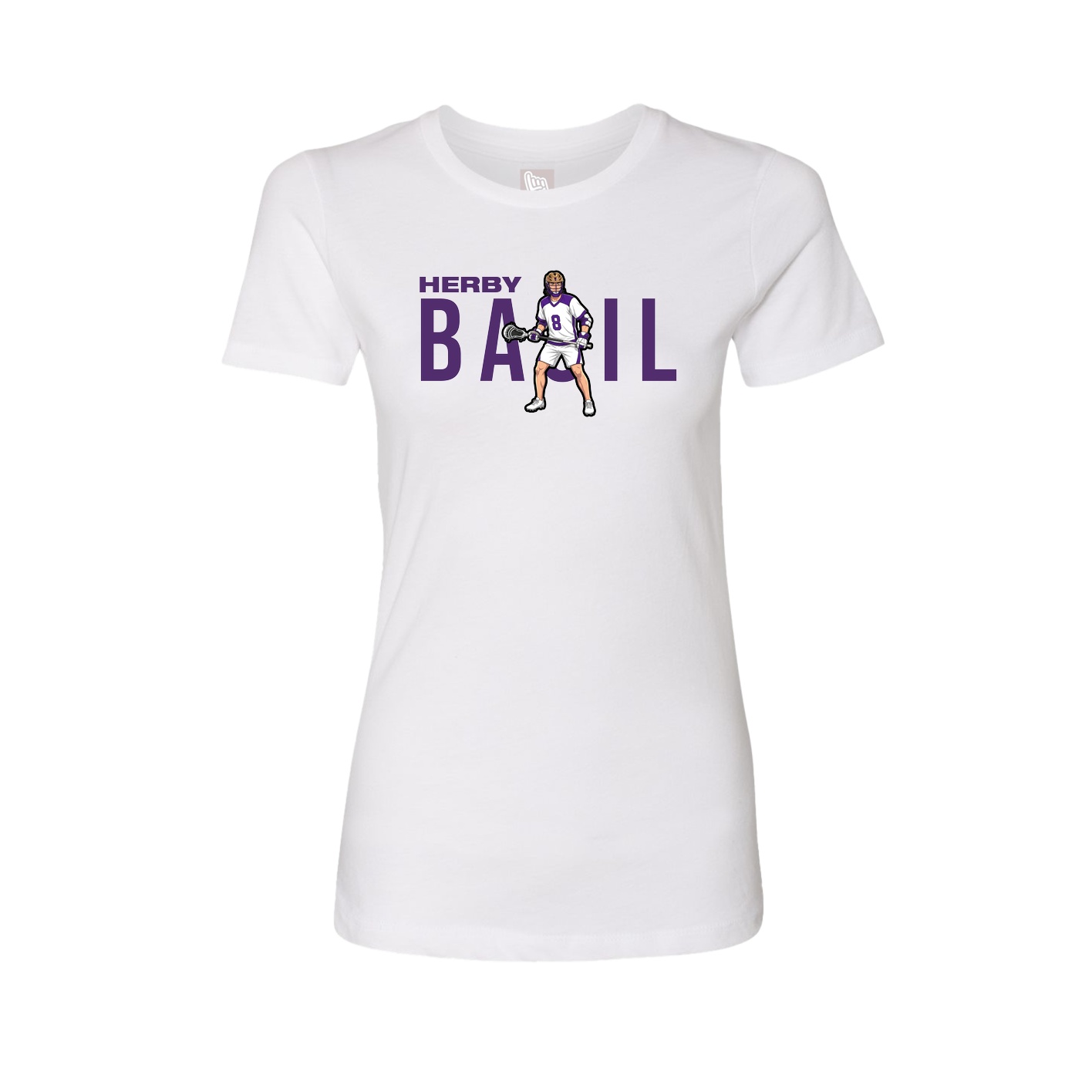 Fitted Women's Tee — Player Name in White