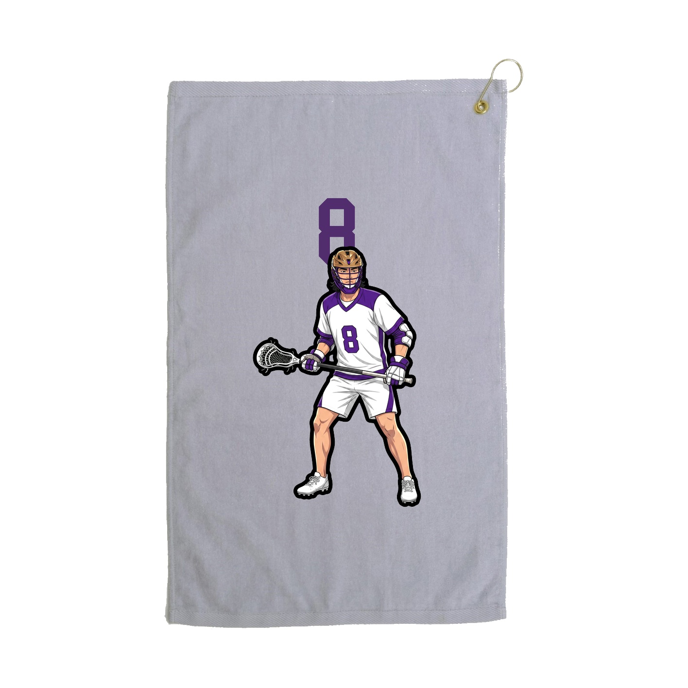 Golf Towel — Number Top in Grey
