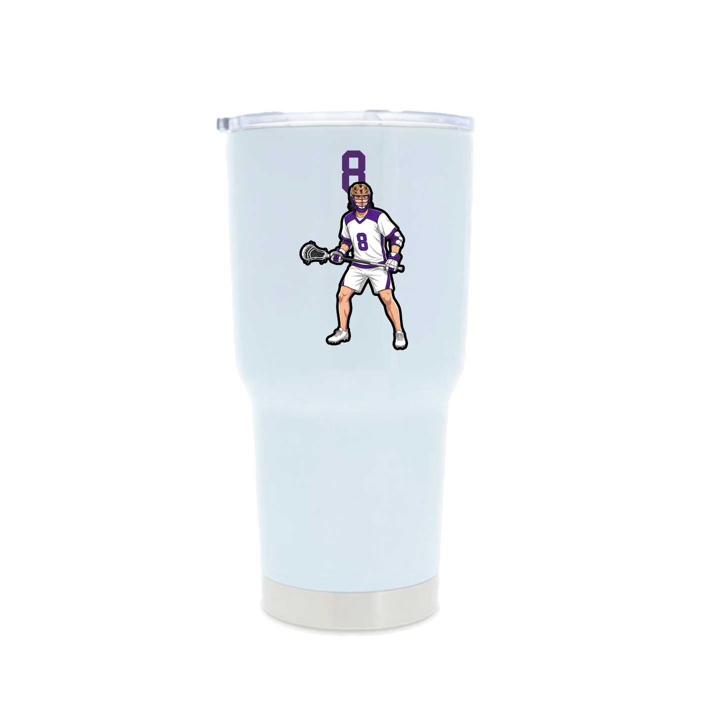 30oz Stainless Steel Tumbler — Number Top in White