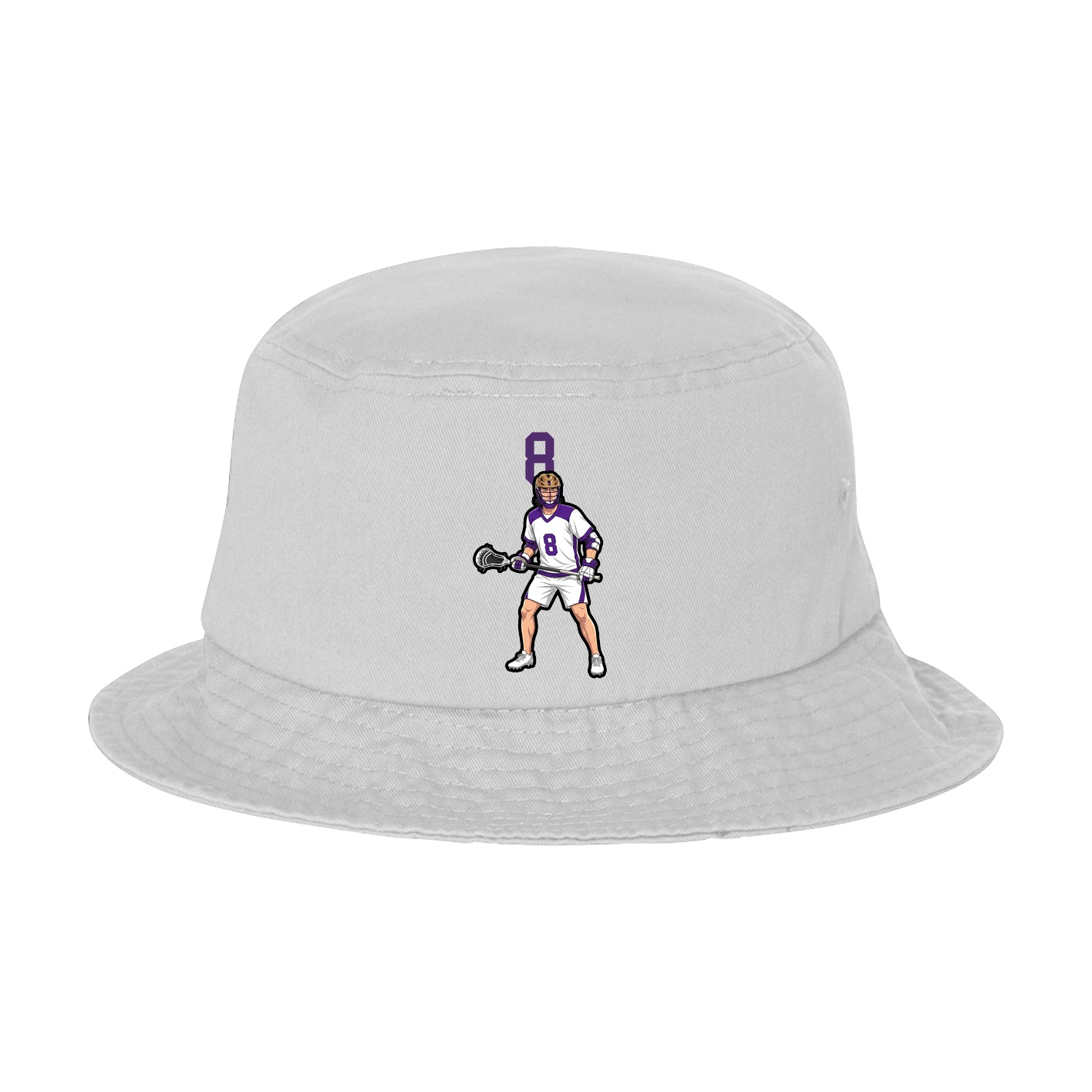 Bucket Cap — Number Top in White