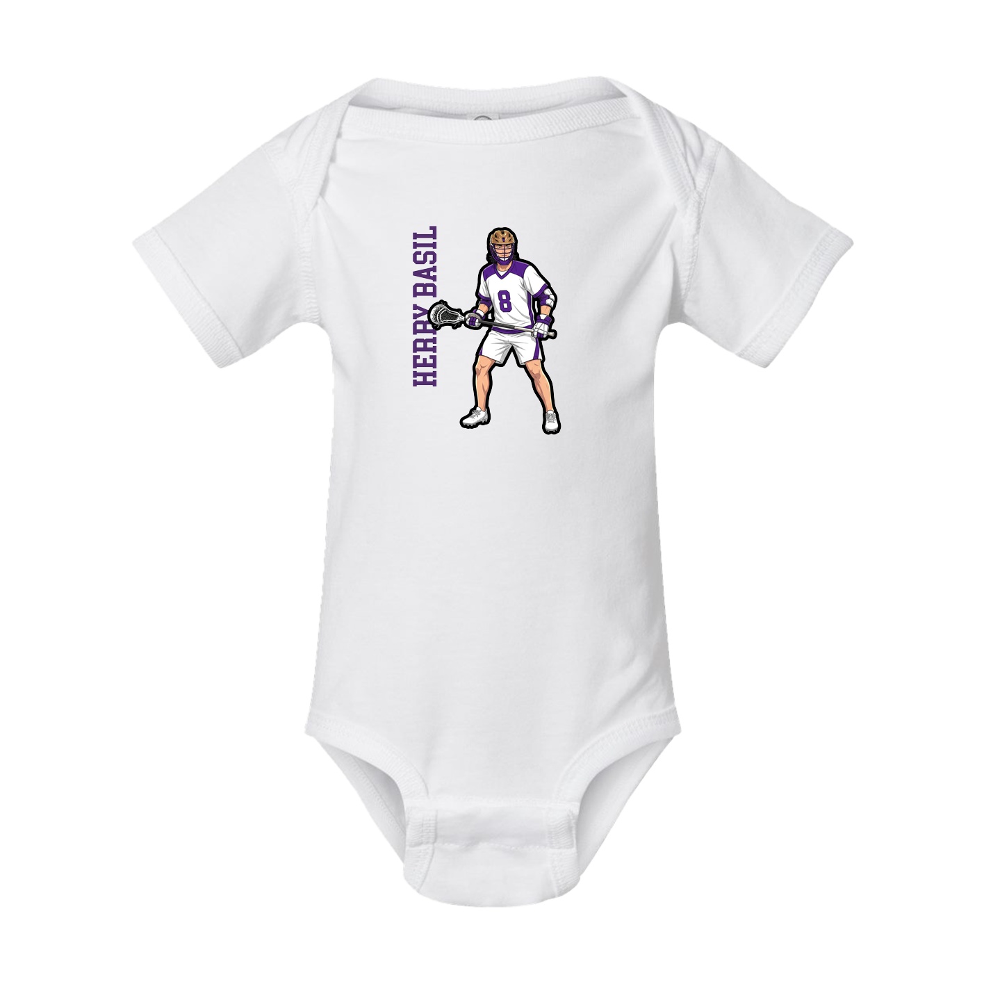 Baby Onesie — Name Vertical in White