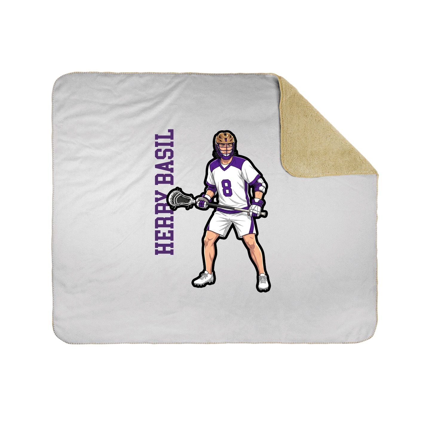 Throw Blanket — Name Vertical in White