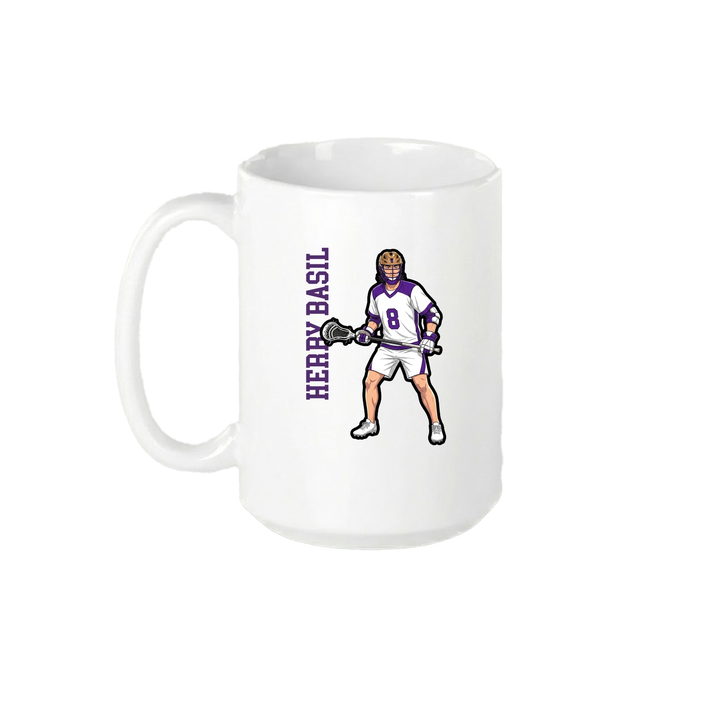 15oz Coffee Mug — Name Vertical in White