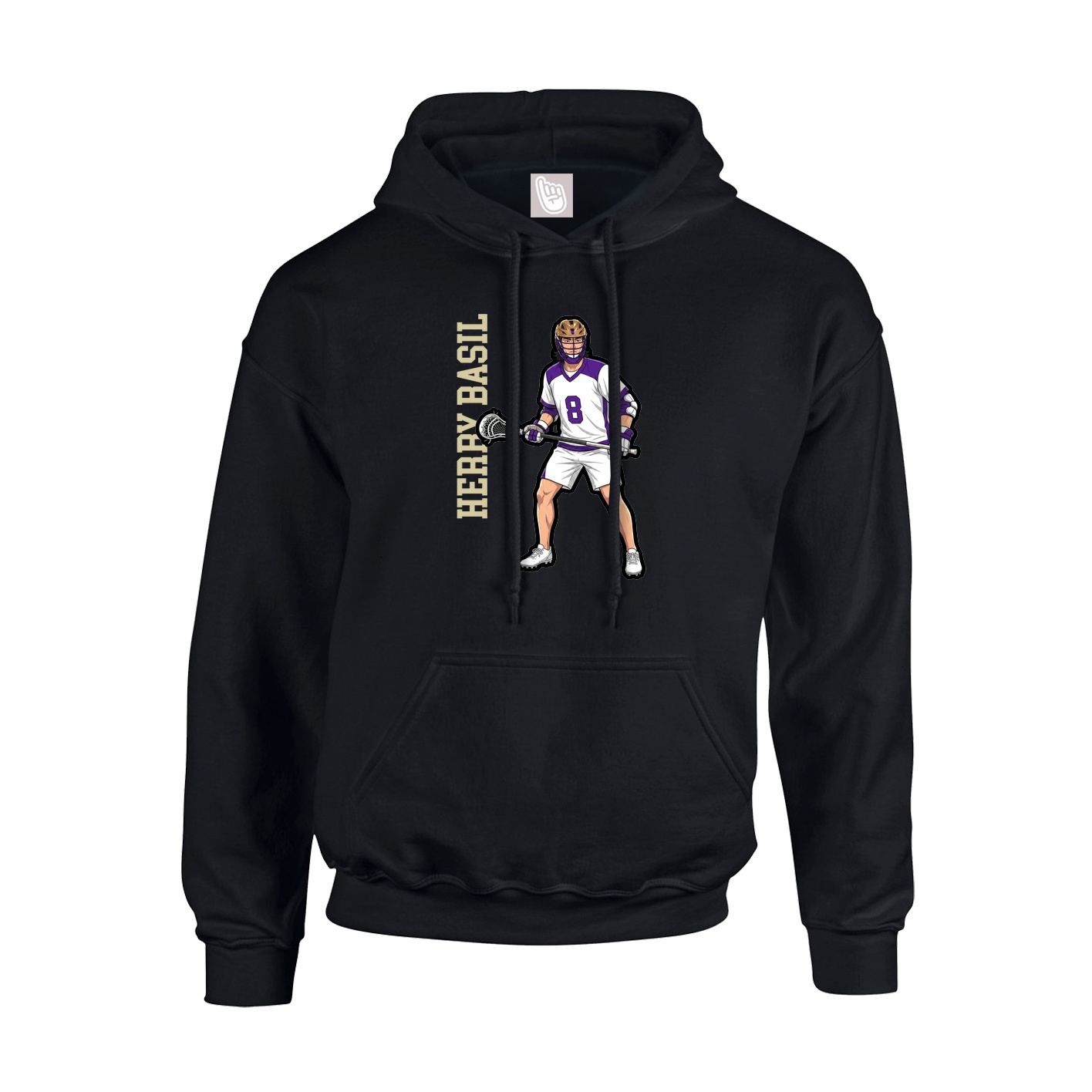 Youth Hoodie — Name Vertical in Black