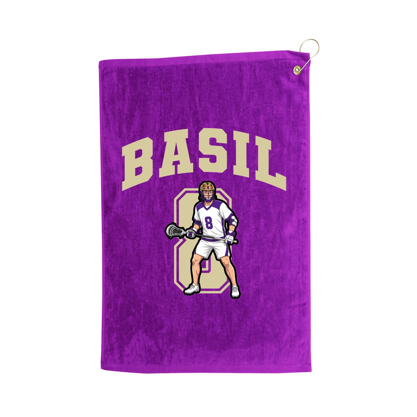 Golf Towel — Number in Purple