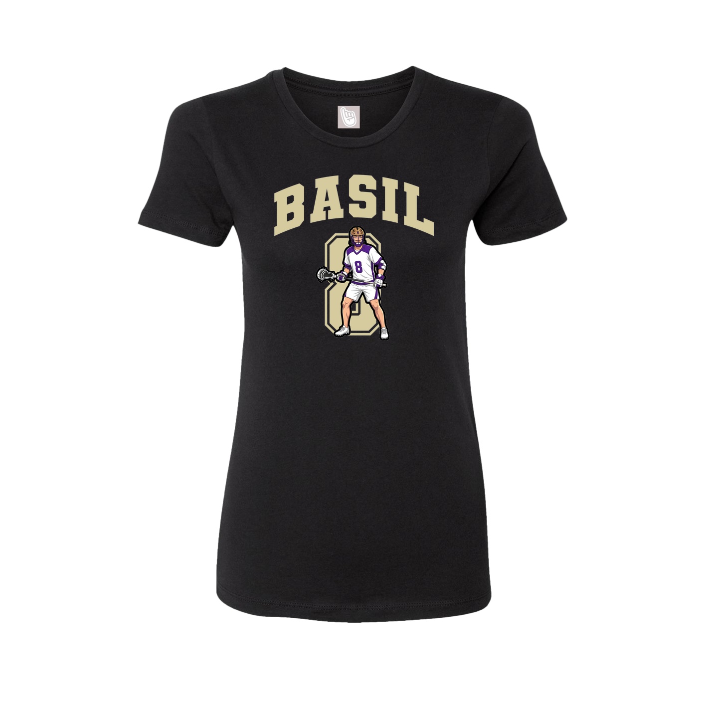 Fitted Women's Tee — Number in Black