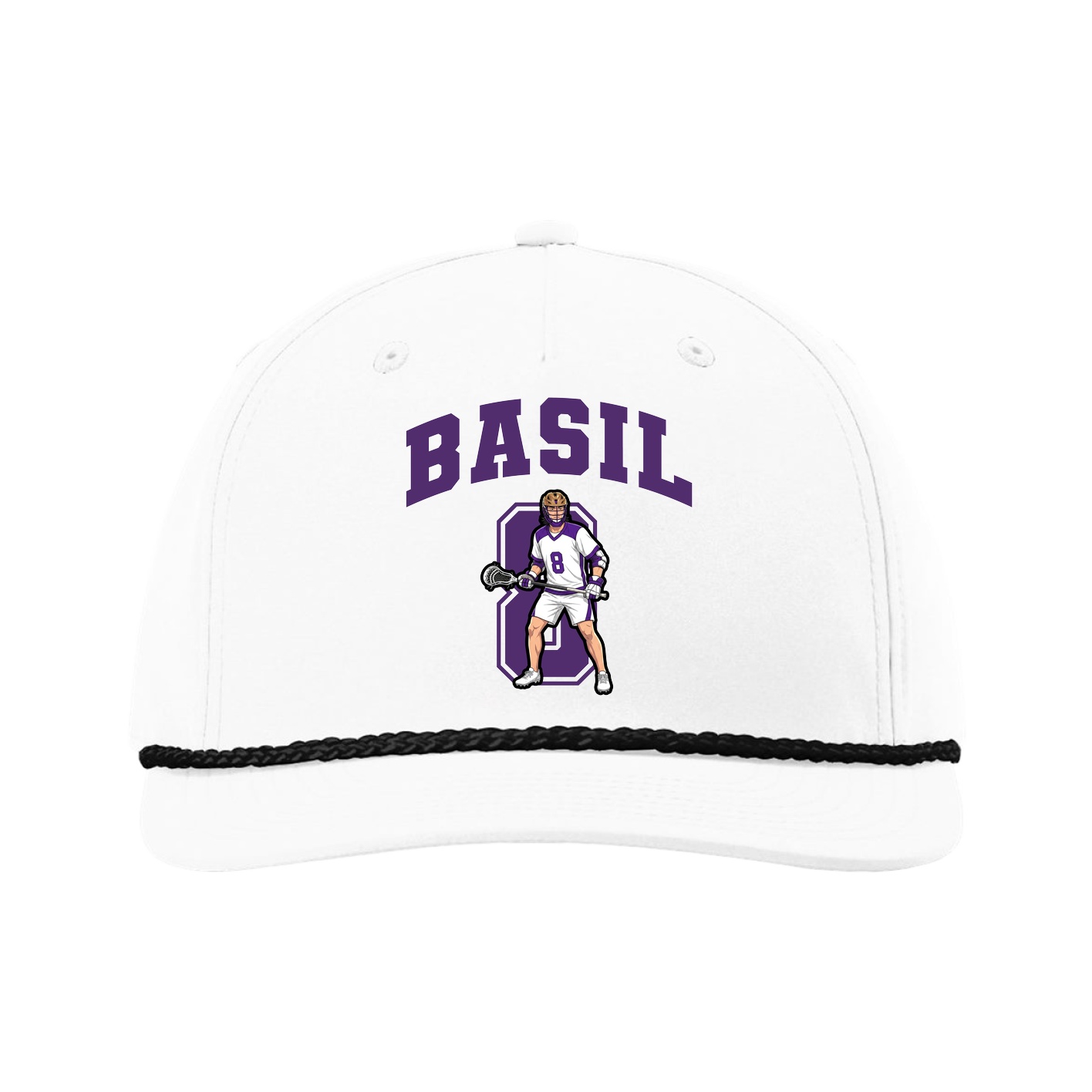 Five-Panel Classic Rope Cap — Number in White