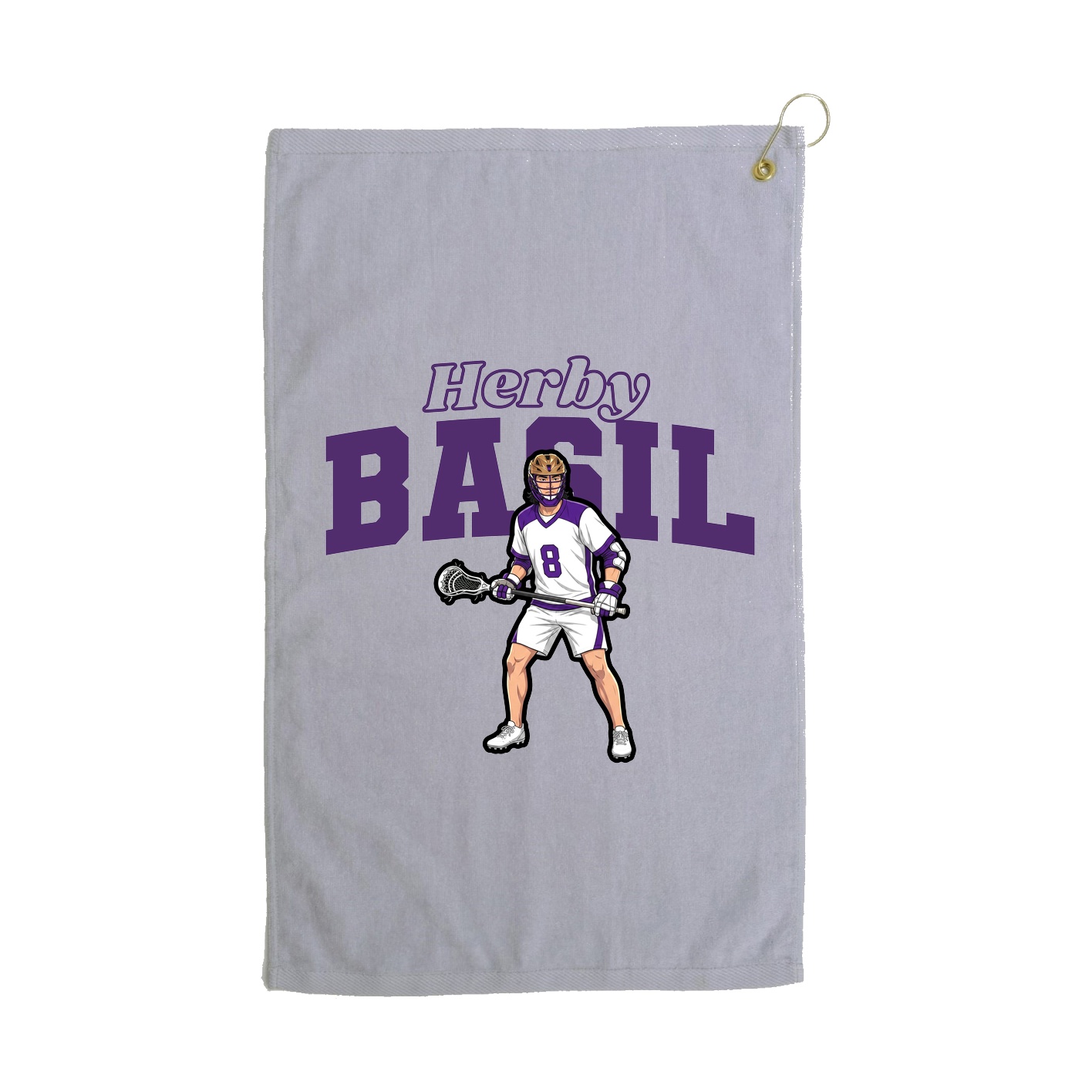 Golf Towel — Name Arch in Grey