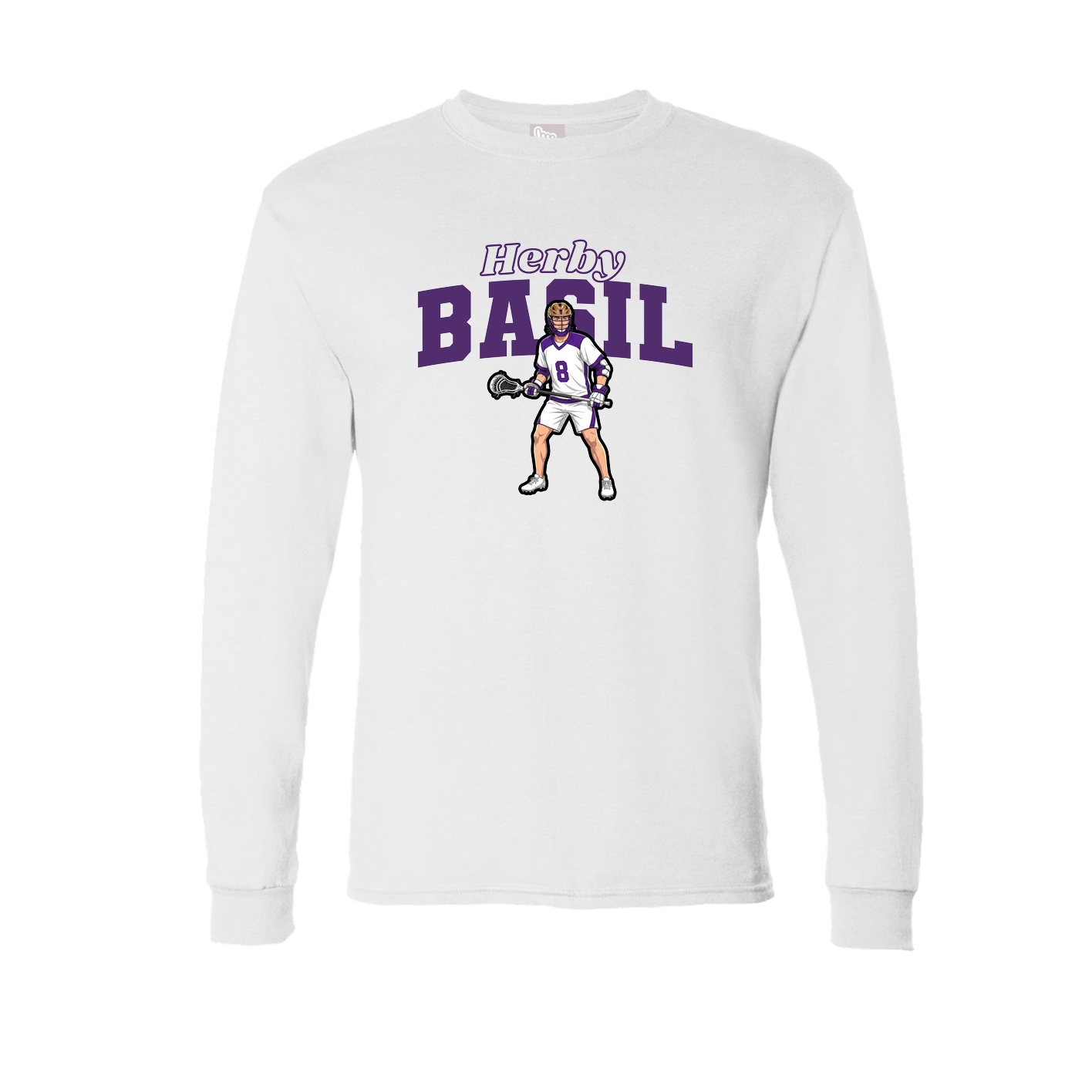 Long Sleeve Tee — Name Arch in White