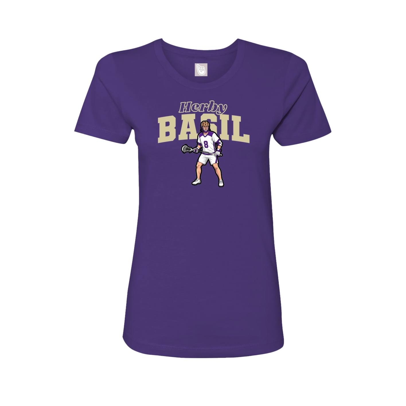 Fitted Women's Tee — Name Arch in Purple