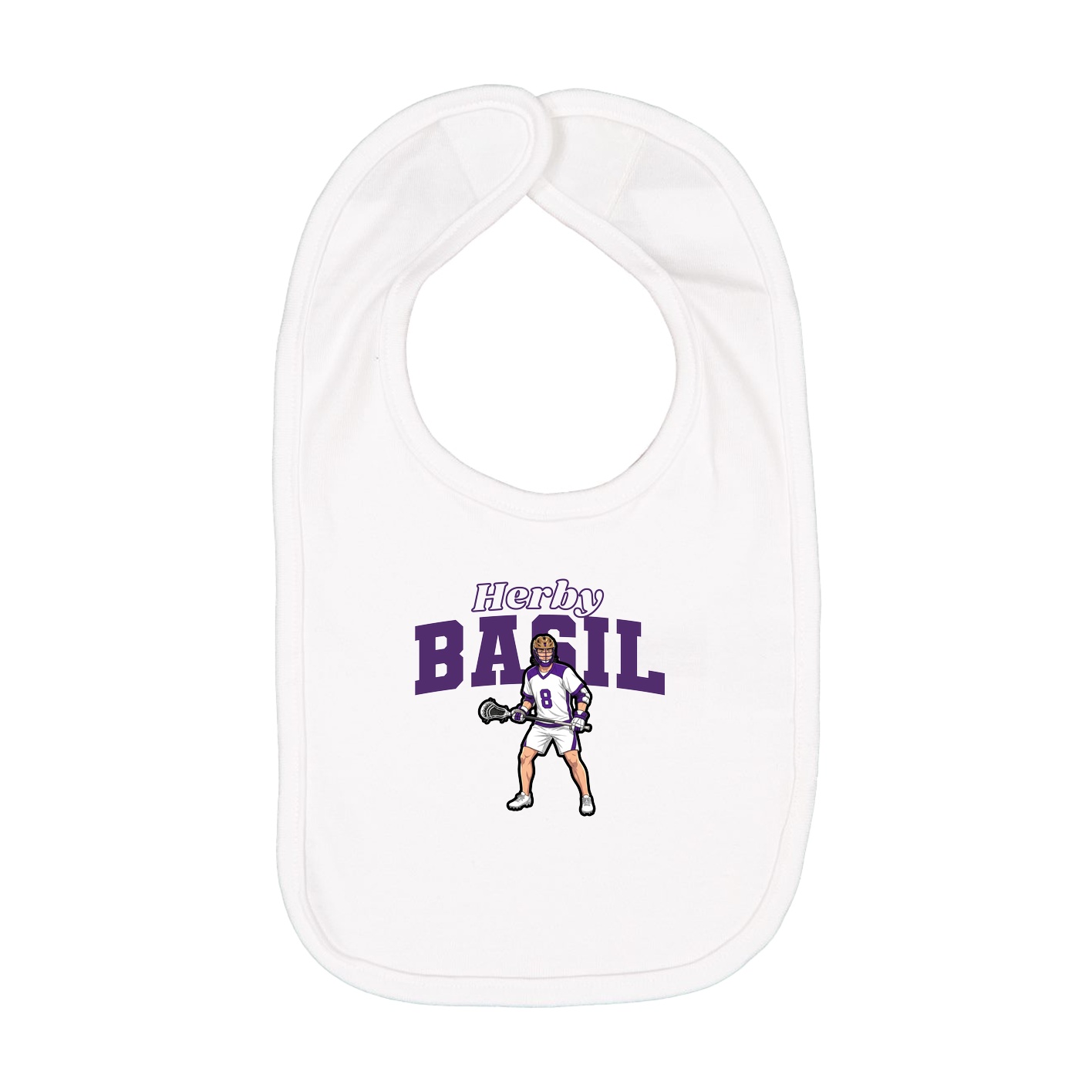 Infant Bib — Name Arch in White