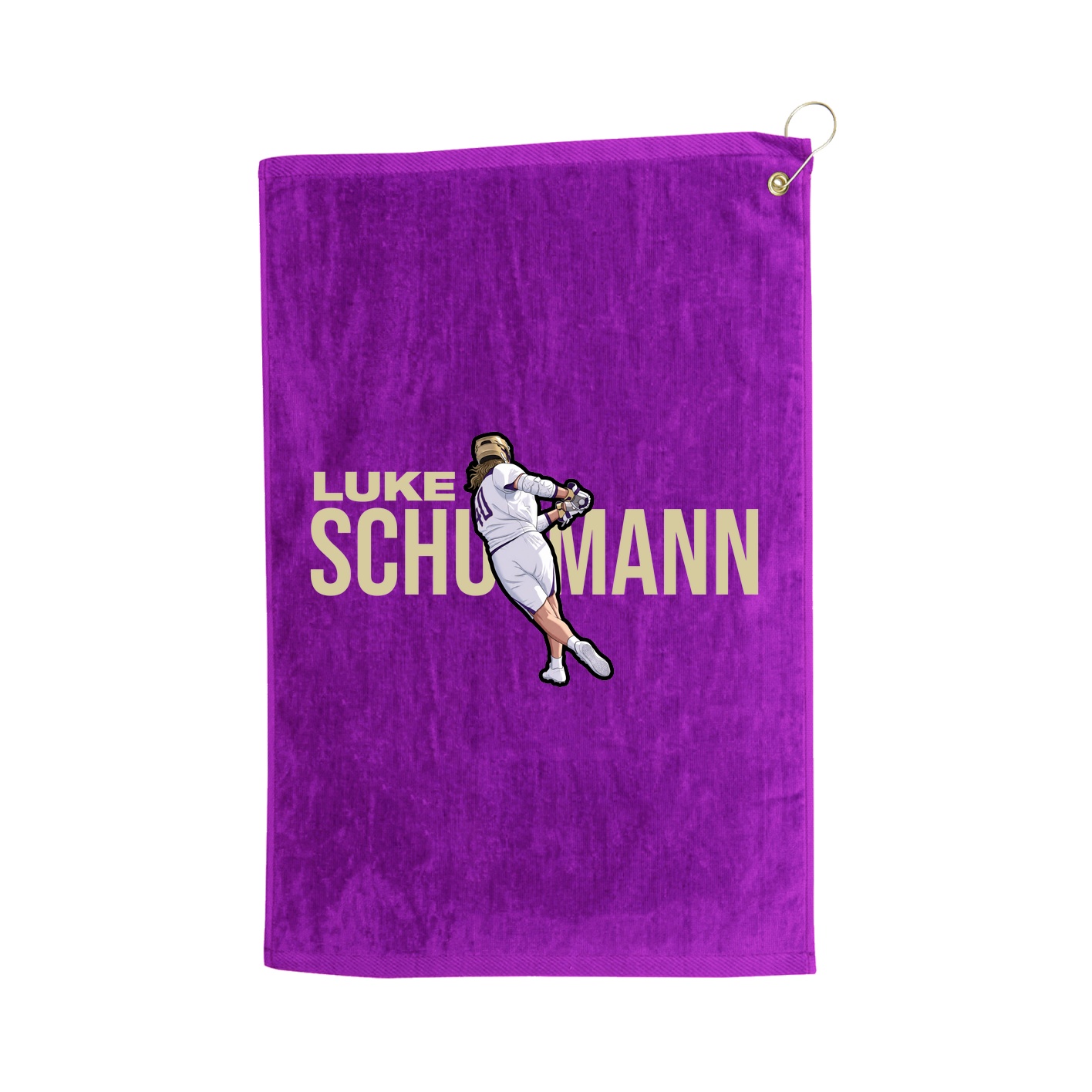 Golf Towel — Player Name in Purple