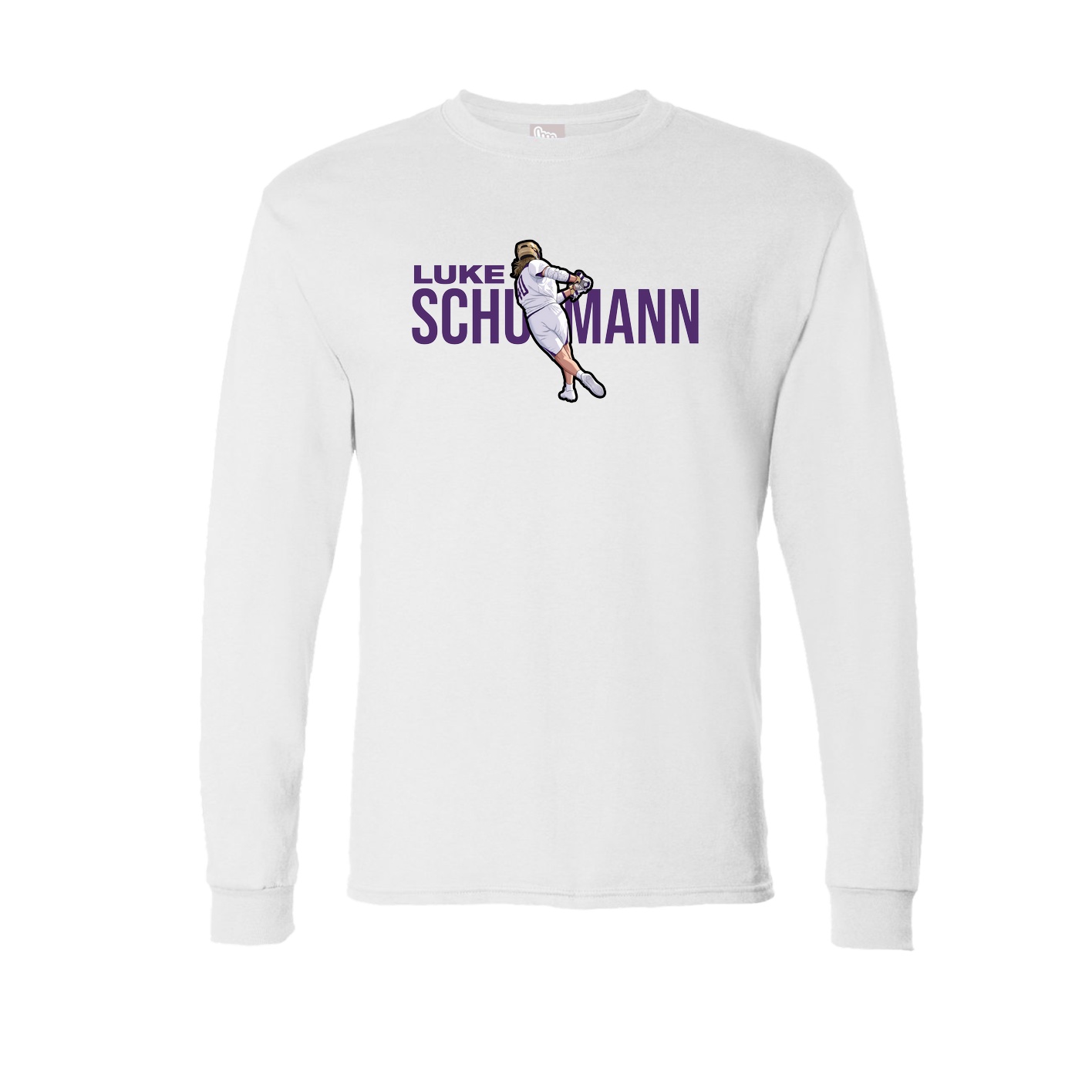 Long Sleeve Tee — Player Name in White