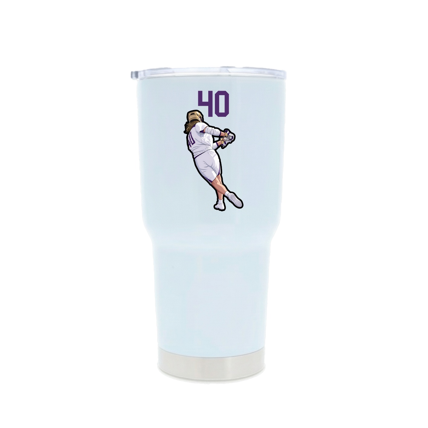 30oz Stainless Steel Tumbler — Number Top in White