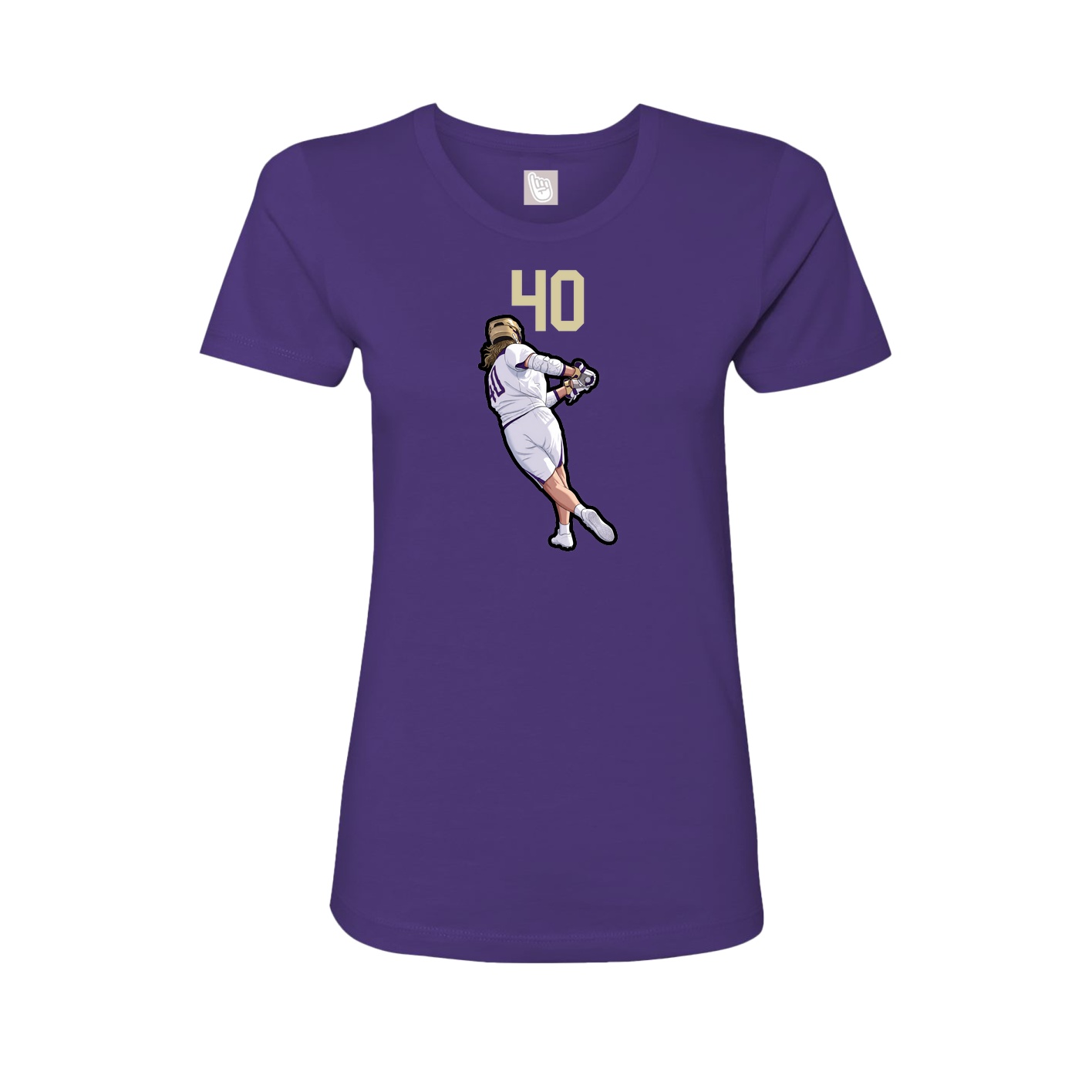 Fitted Women's Tee — Number Top in Purple