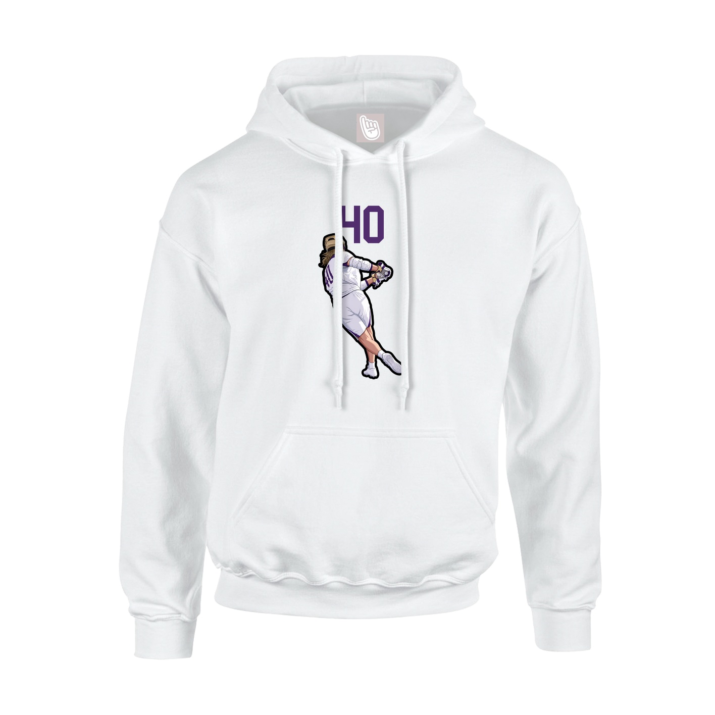 Hoodie — Number Top in White