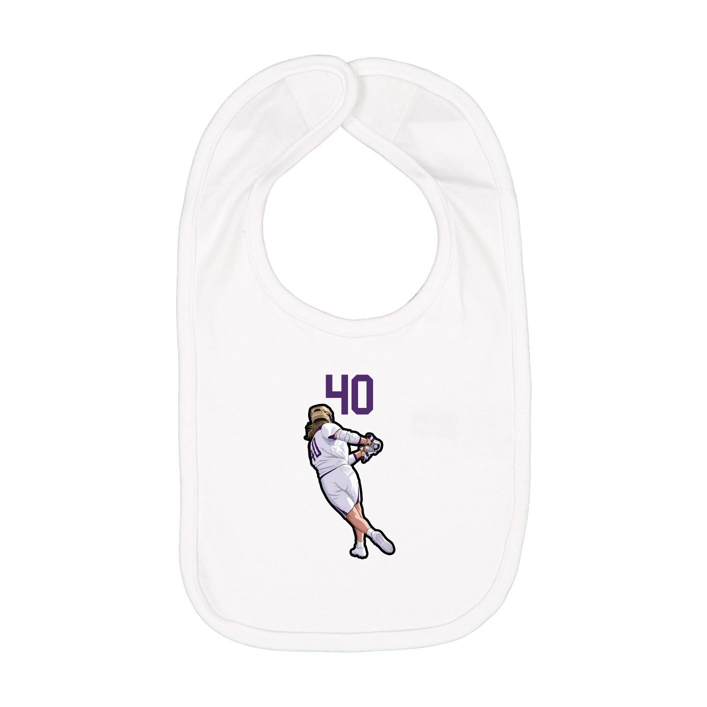 Infant Bib — Number Top in White
