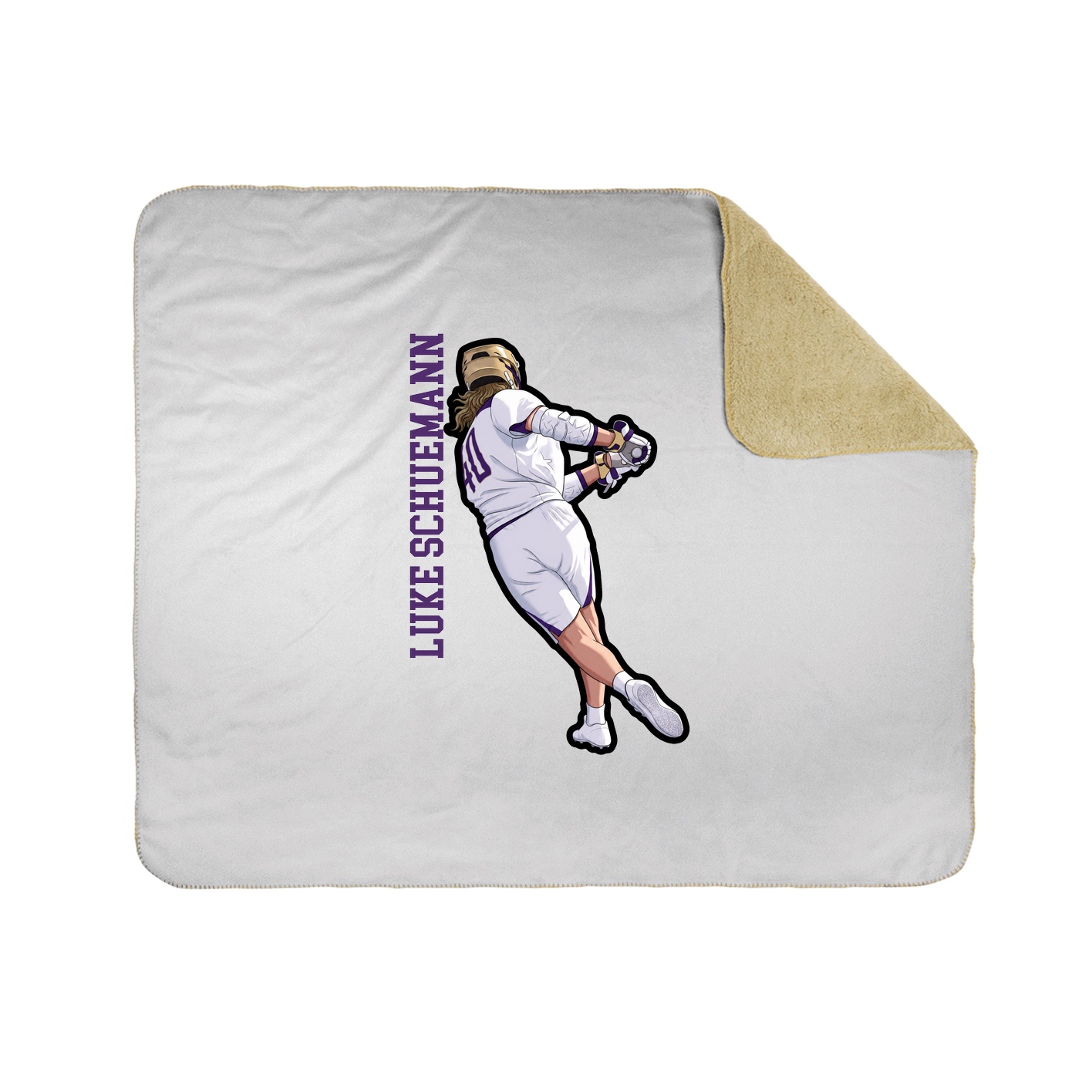 Throw Blanket — Name Vertical in White