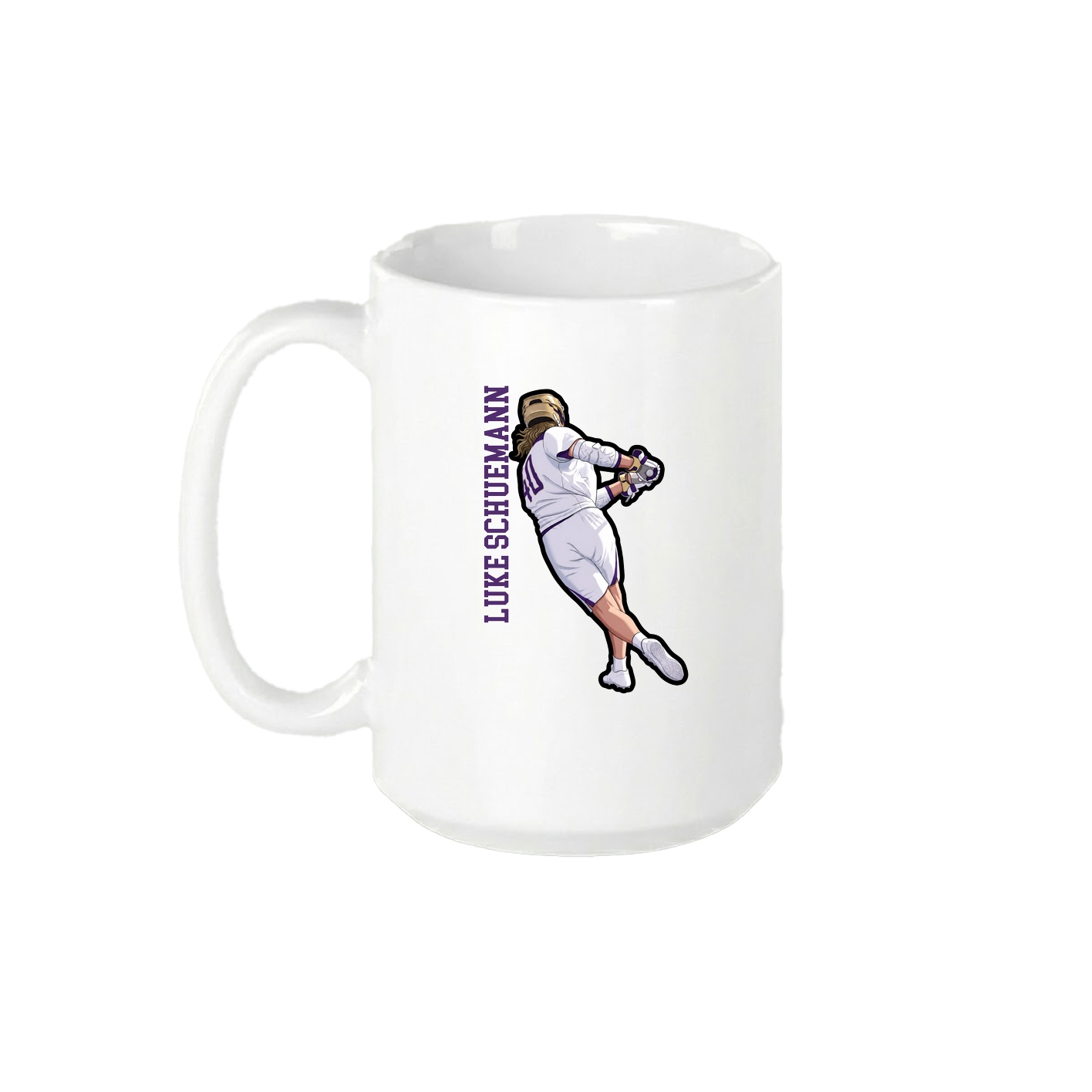15oz Coffee Mug — Name Vertical in White