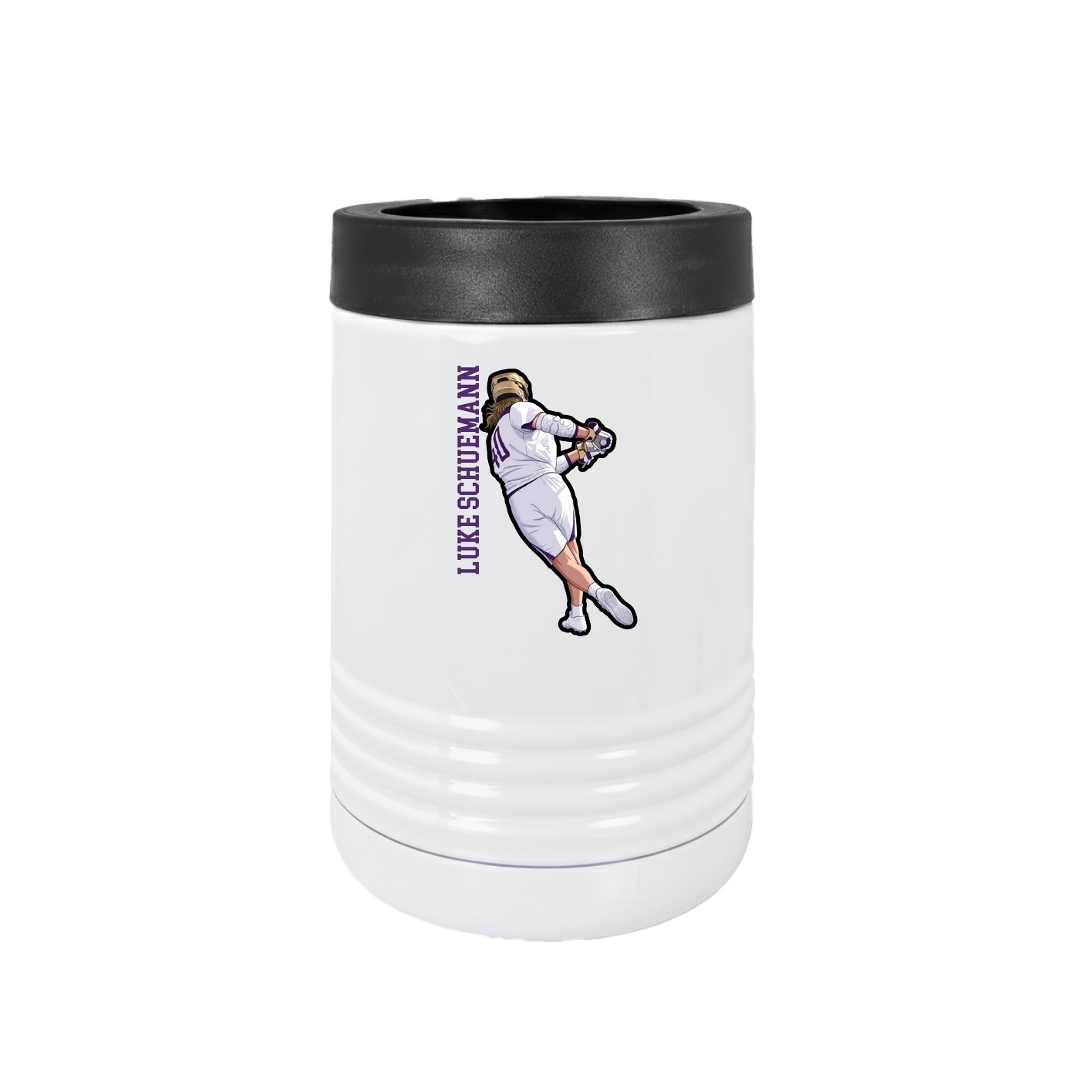 Beverage Holder — Name Vertical in White