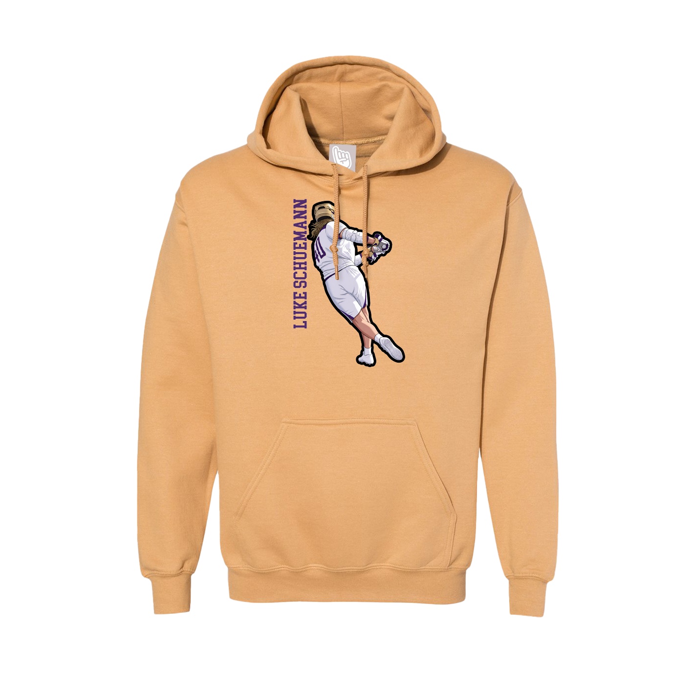Hoodie — Name Vertical in Vegas Gold