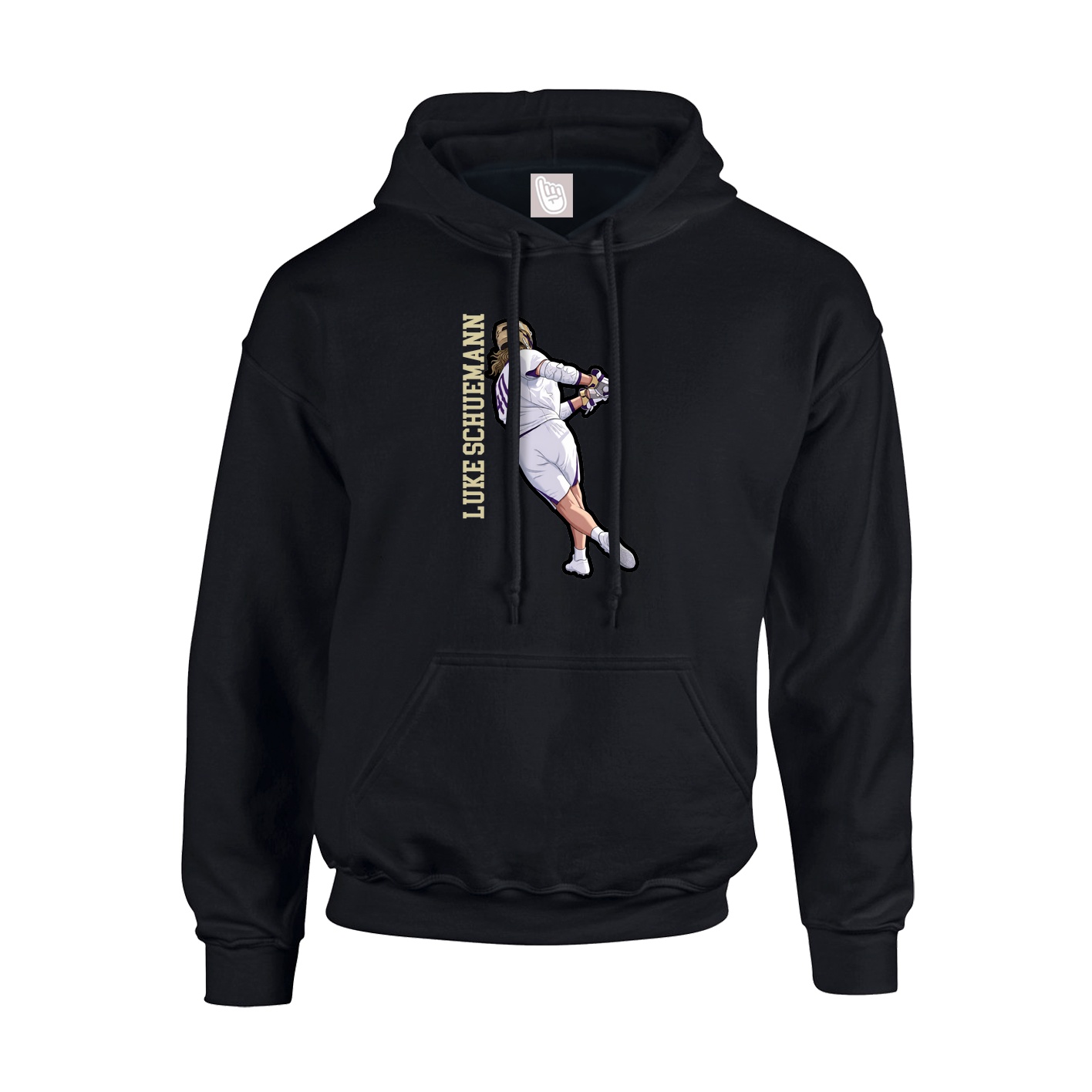 Youth Hoodie — Name Vertical in Black