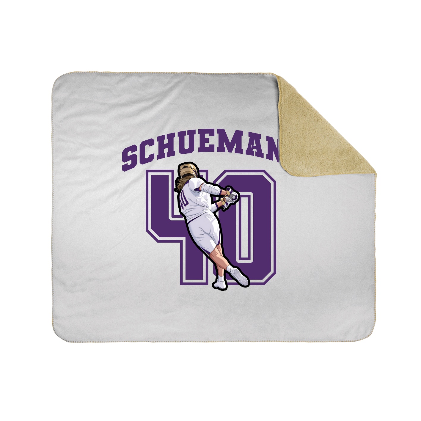 Throw Blanket — Number in White