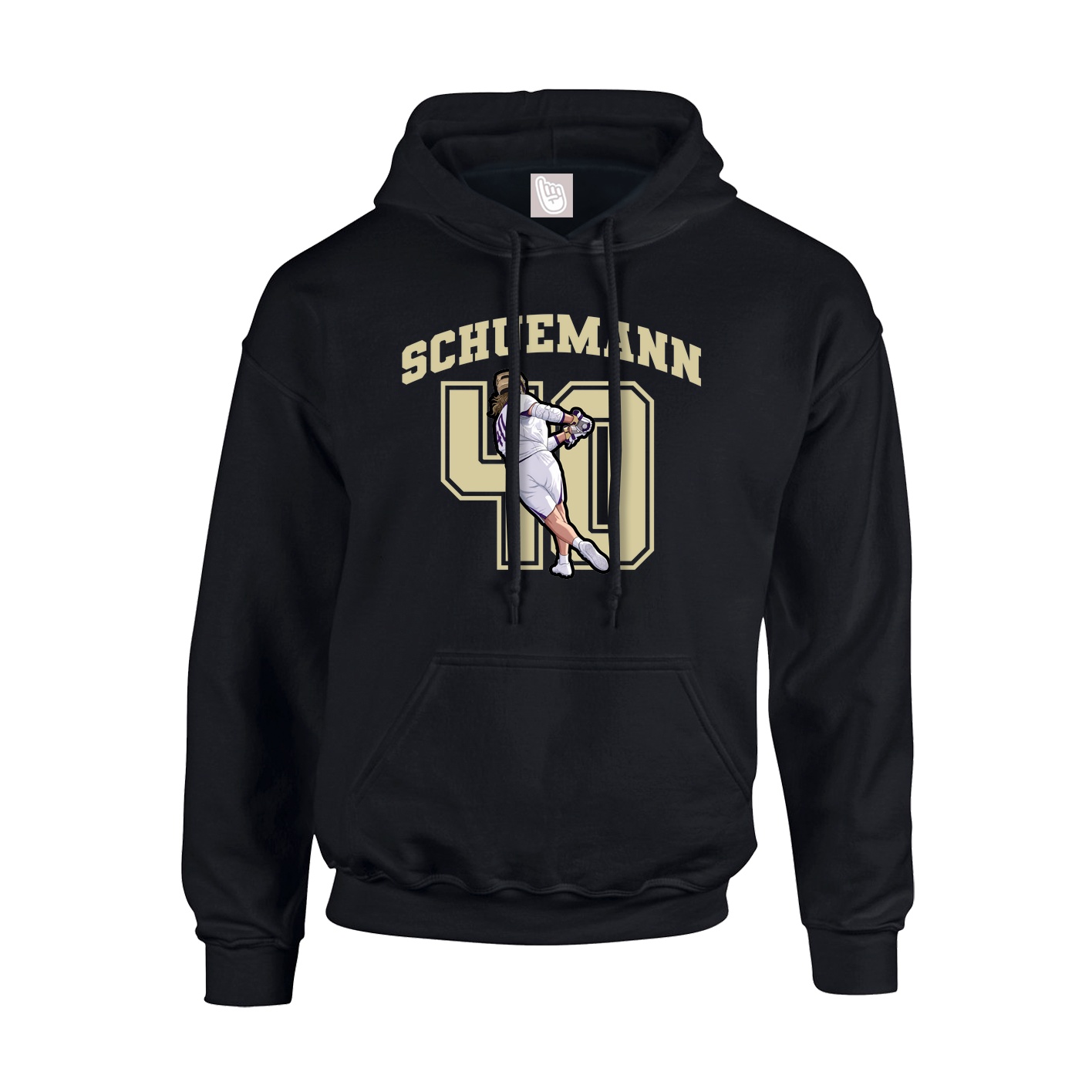 Youth Hoodie — Number in Black