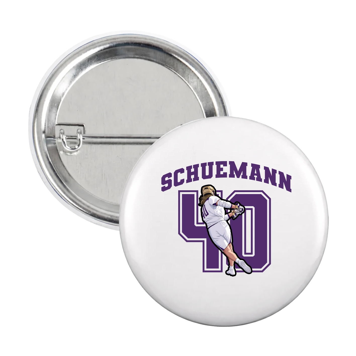 Game Day Button — Number in White