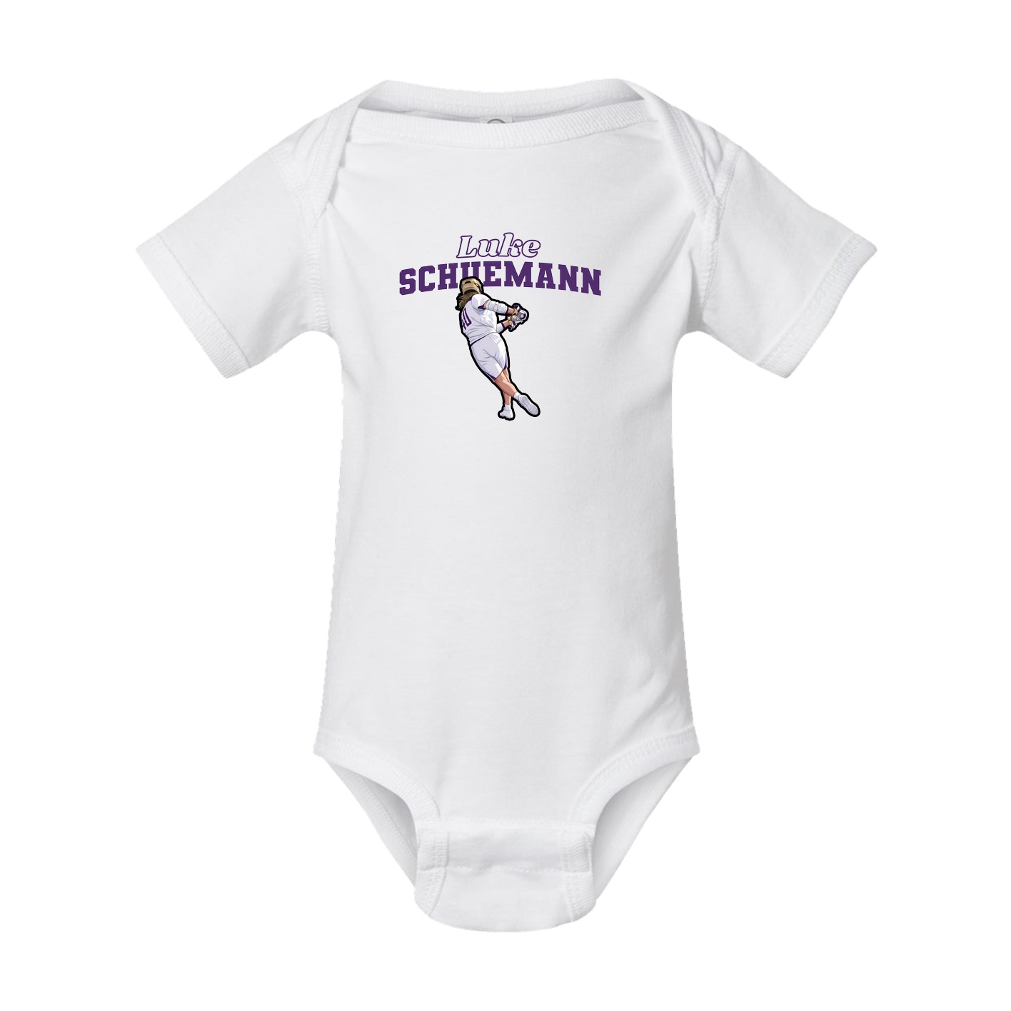 Baby Onesie — Name Arch in White