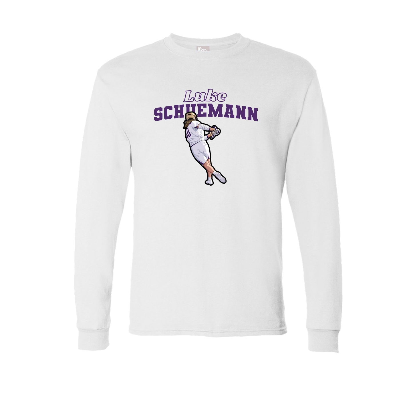 Long Sleeve Tee — Name Arch in White
