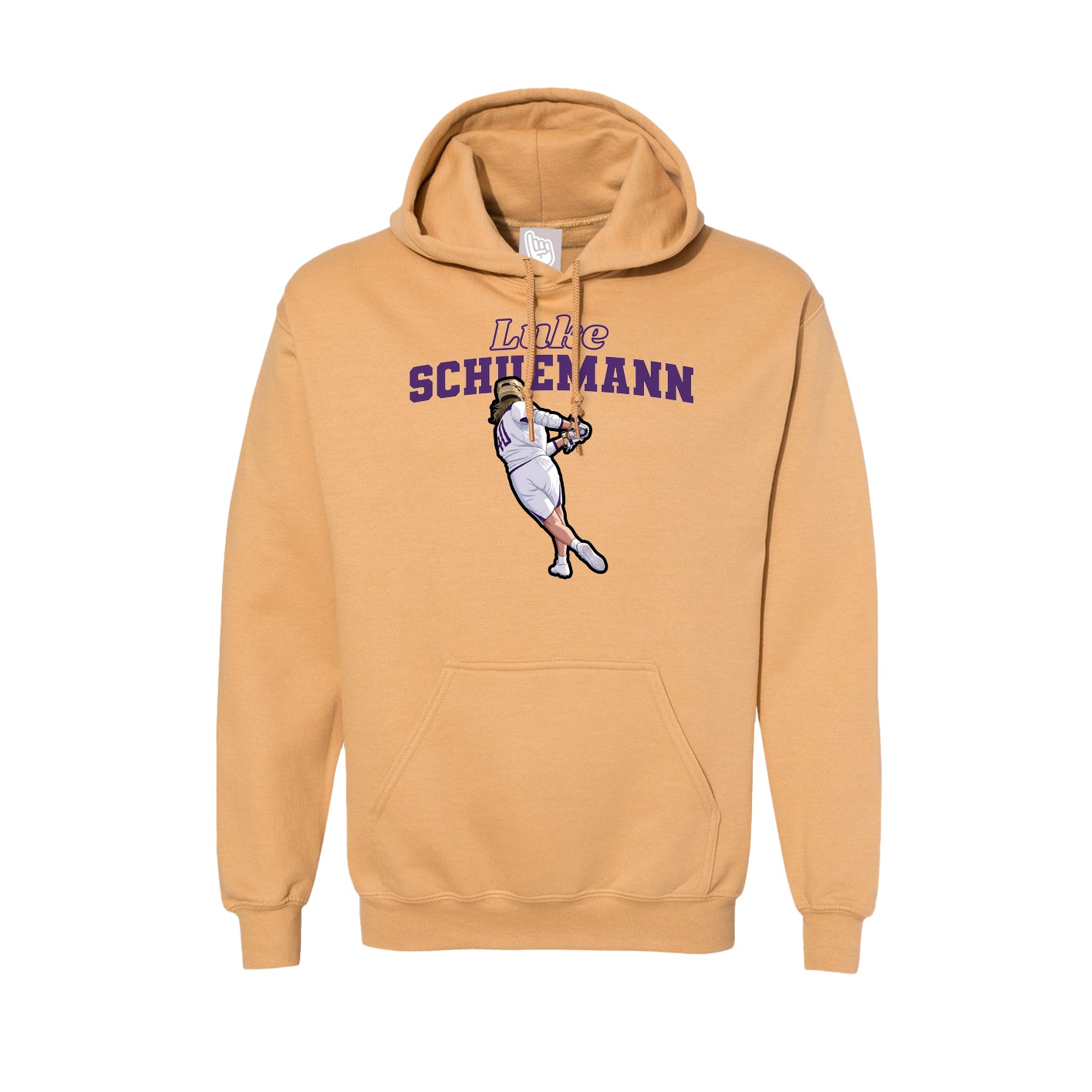 Hoodie — Name Arch in Vegas Gold