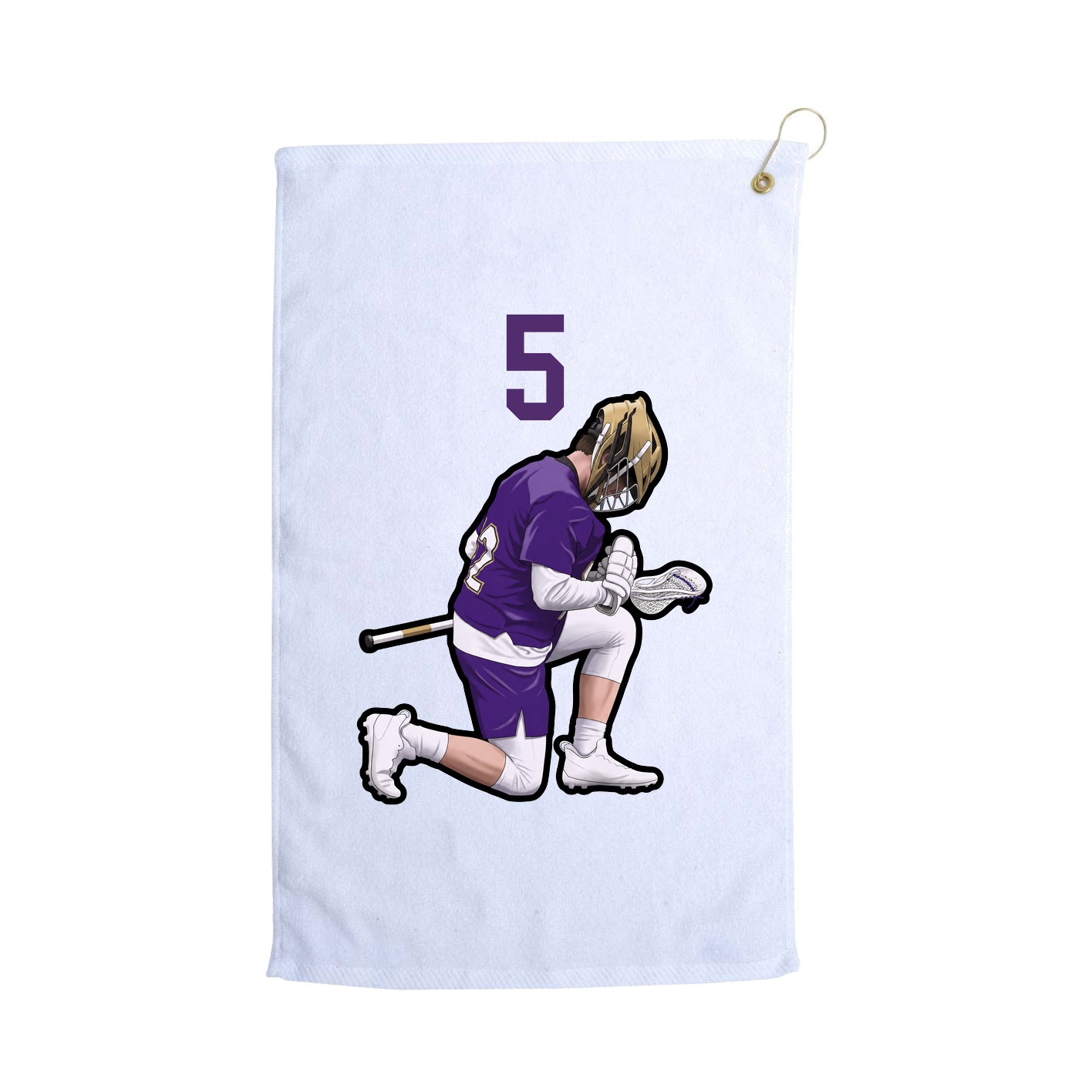 Golf Towel — Number Top in White