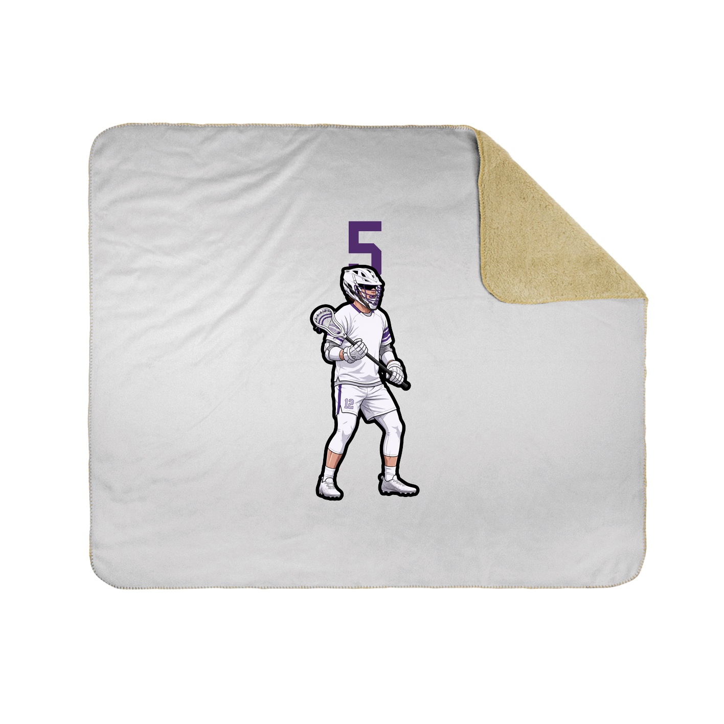 Throw Blanket — Number Top in White