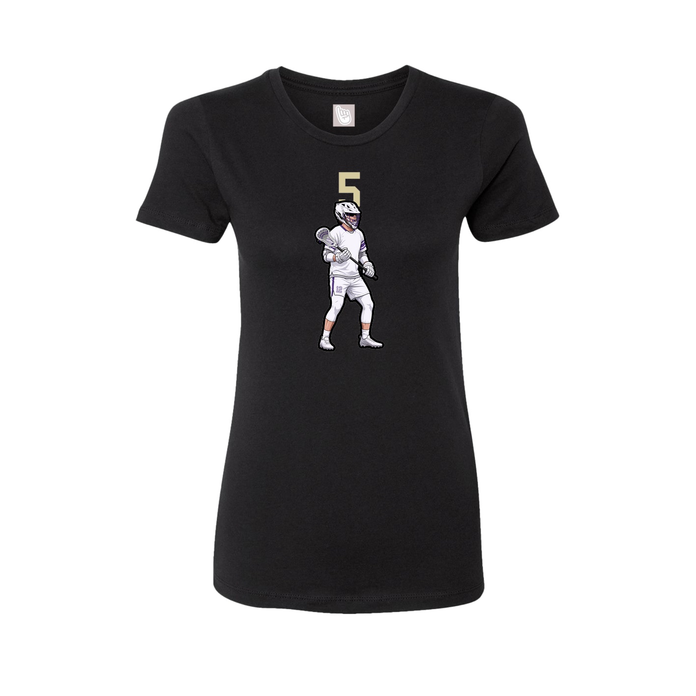 Fitted Women's Tee — Number Top in Black
