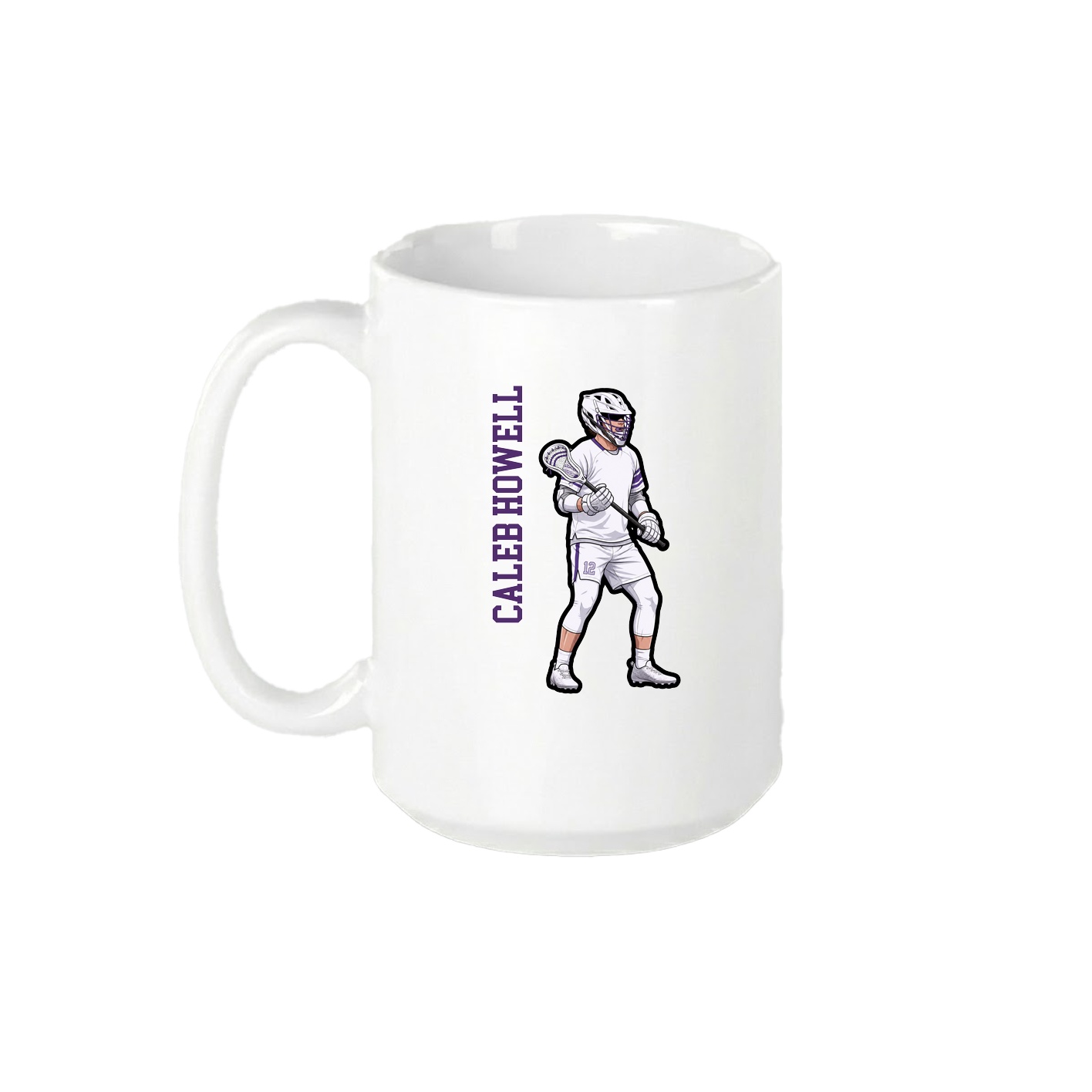 15oz Coffee Mug — Name Vertical in White